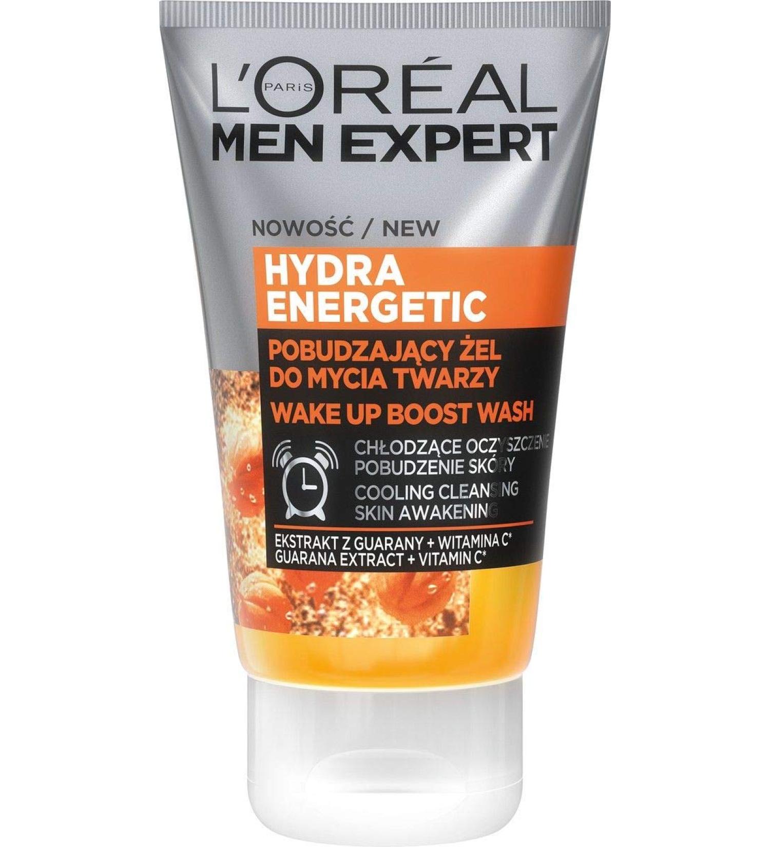 L'Or al Paris Men Expert Hydra Energetic Gel nettoyant pour le visage avec effet rafra chissant et stimulant la peau 100 ml