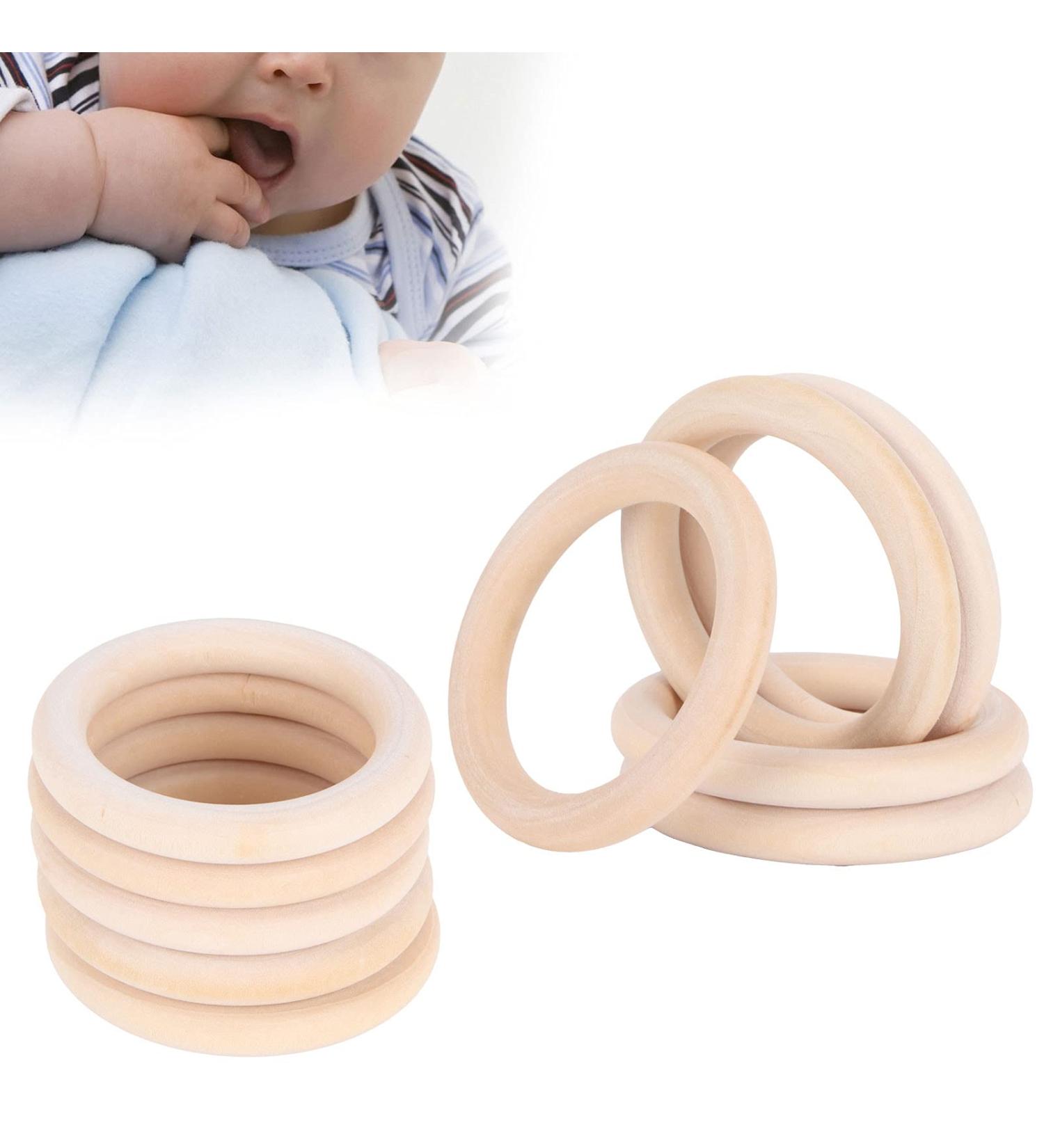 20 Pcs Baby Wooden Rings - Natural 65mm Tinkering Circles for DIY Crafts & Art | Unfinished Wood Rings for Childhood Projects - Buy Online on GoSupps.com