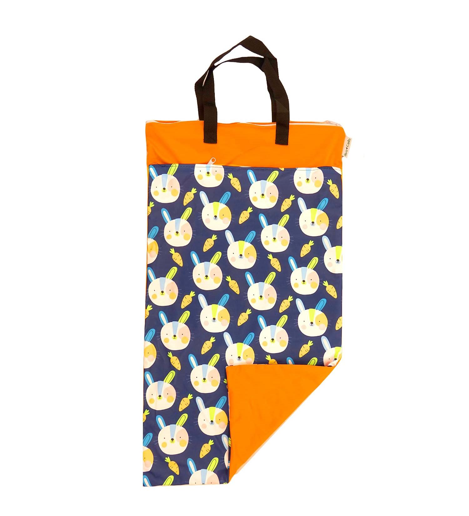 Avo&Cado wet bag Duo (XL) with dry compartment (rabbits)