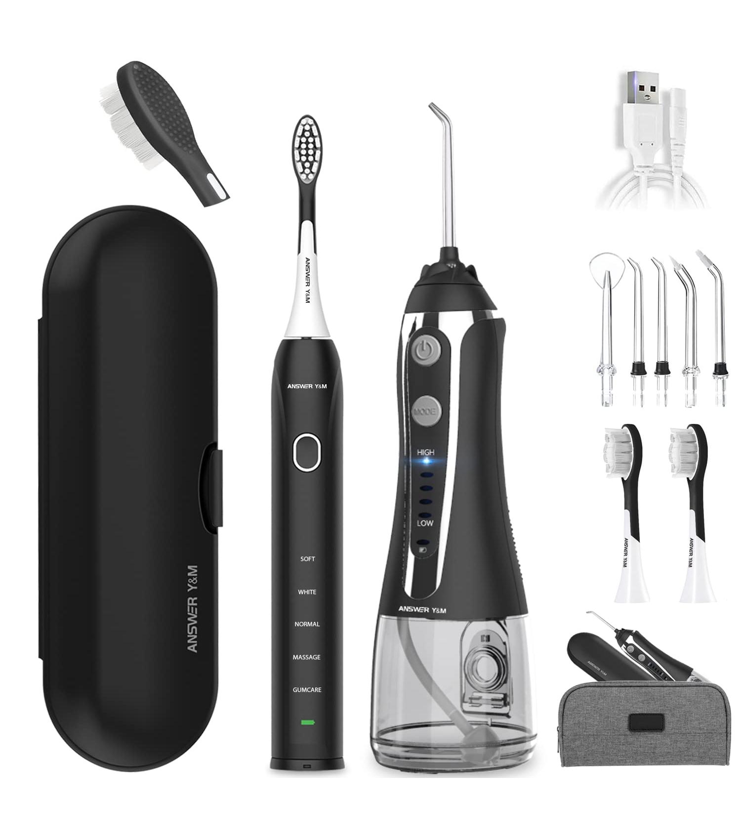 Best Mouth Shower Test Winner 2024 | 39000 VPM Electric Toothbrush & Oral Shower Set | IPX7 Waterproof - Perfect for Orthodontics - Buy Online on GoSupps.com