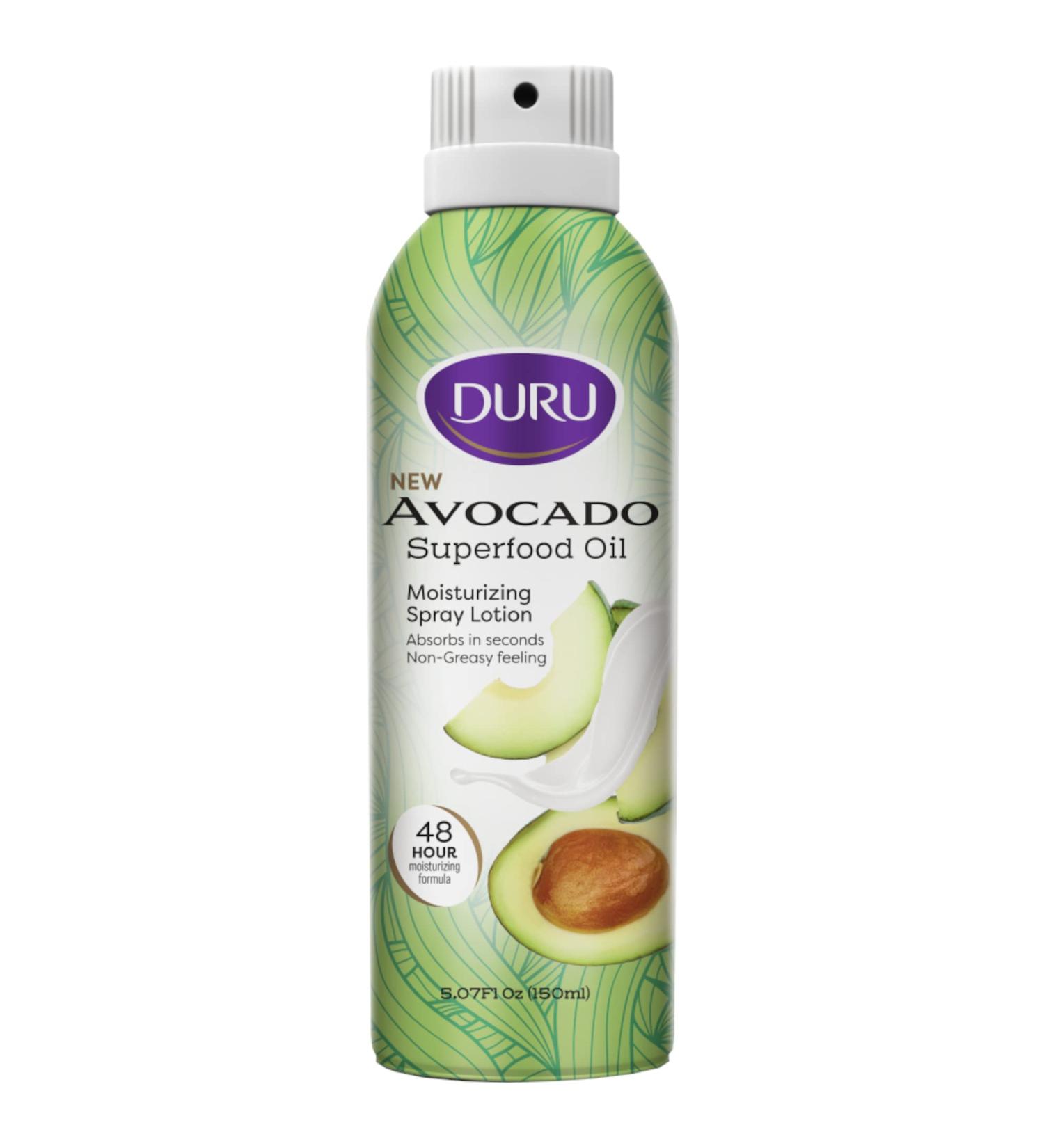 Duru Avocado Moisturizing Spray Lotion - 48 Hour Hydration for Dry Skin Repair | Body Moisturizer with Superfood Avocado Oil | Skin Care for Women, Men, Kids - Buy Online on GoSupps.com