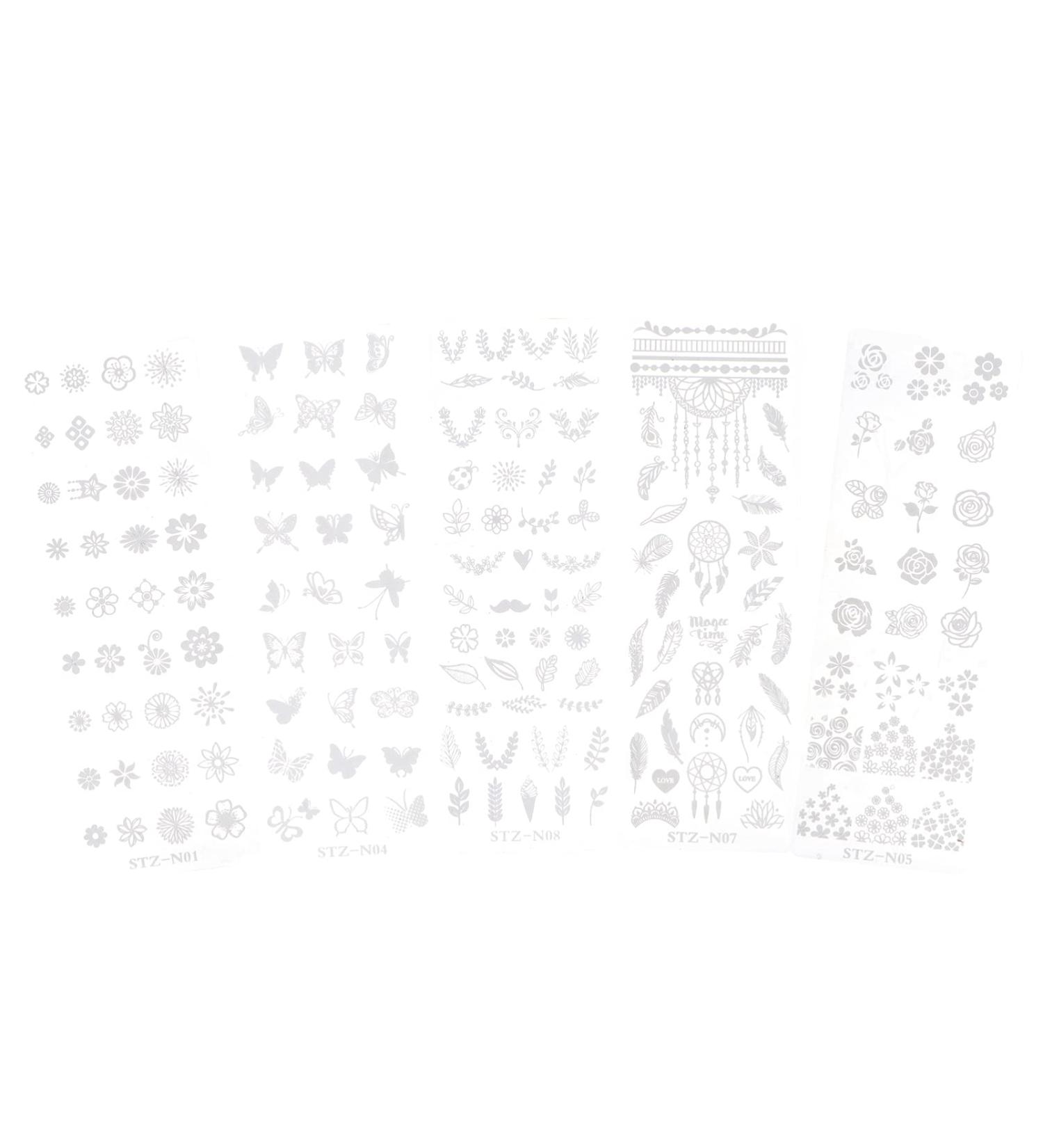Lurrose Nail Polish Stamp Set - 7PC DIY Stamping Plates & Templates for Perfect Manicures - Buy Online on GoSupps.com
