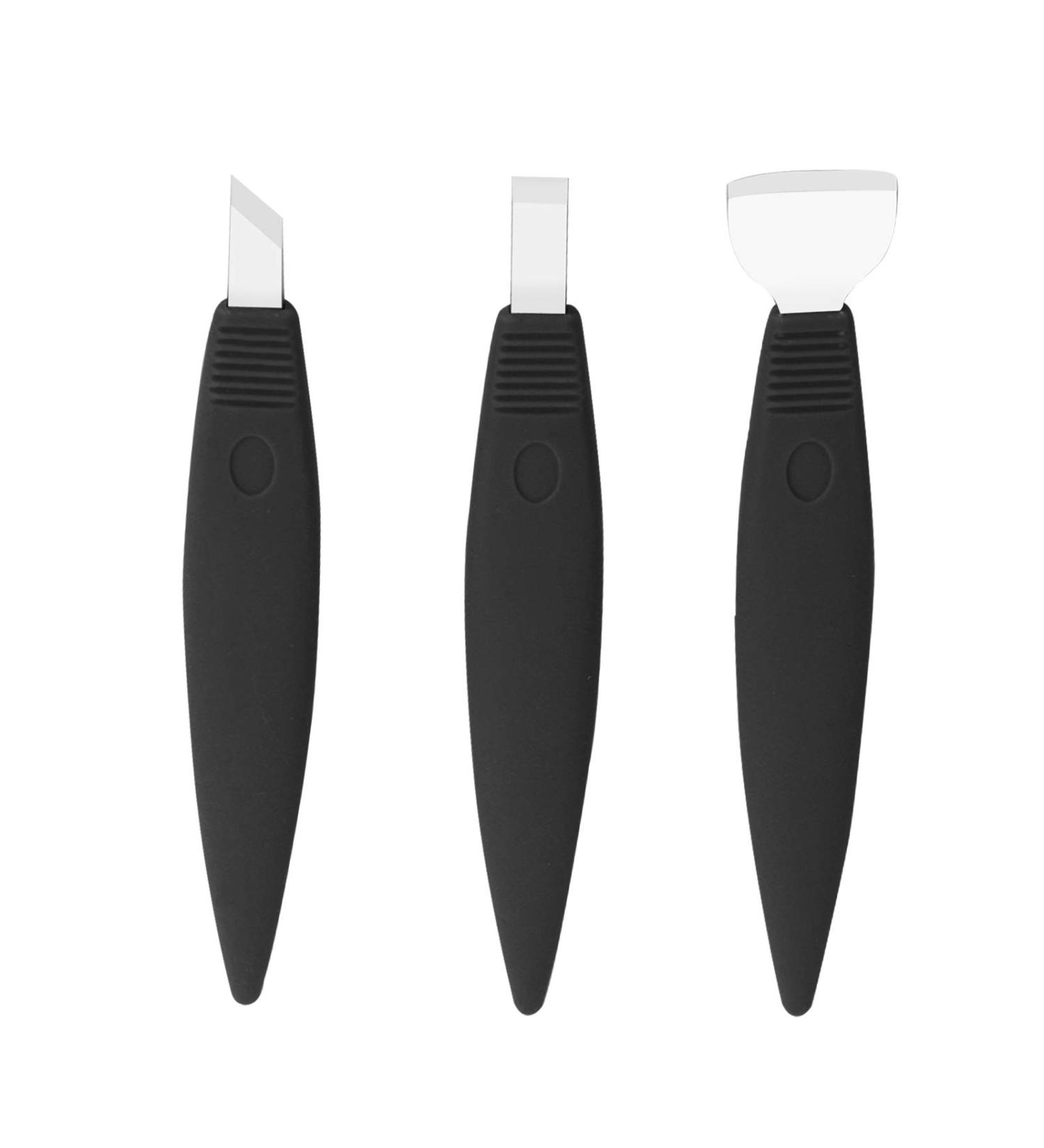 Pedicure Knife Set - 3Pcs Stainless Steel Tools for Ingrown Toe Nail, Foot Callus & Dead Skin Removal - Nail Care Kit for Feet Grooming - Black Set - Buy Online on GoSupps.com