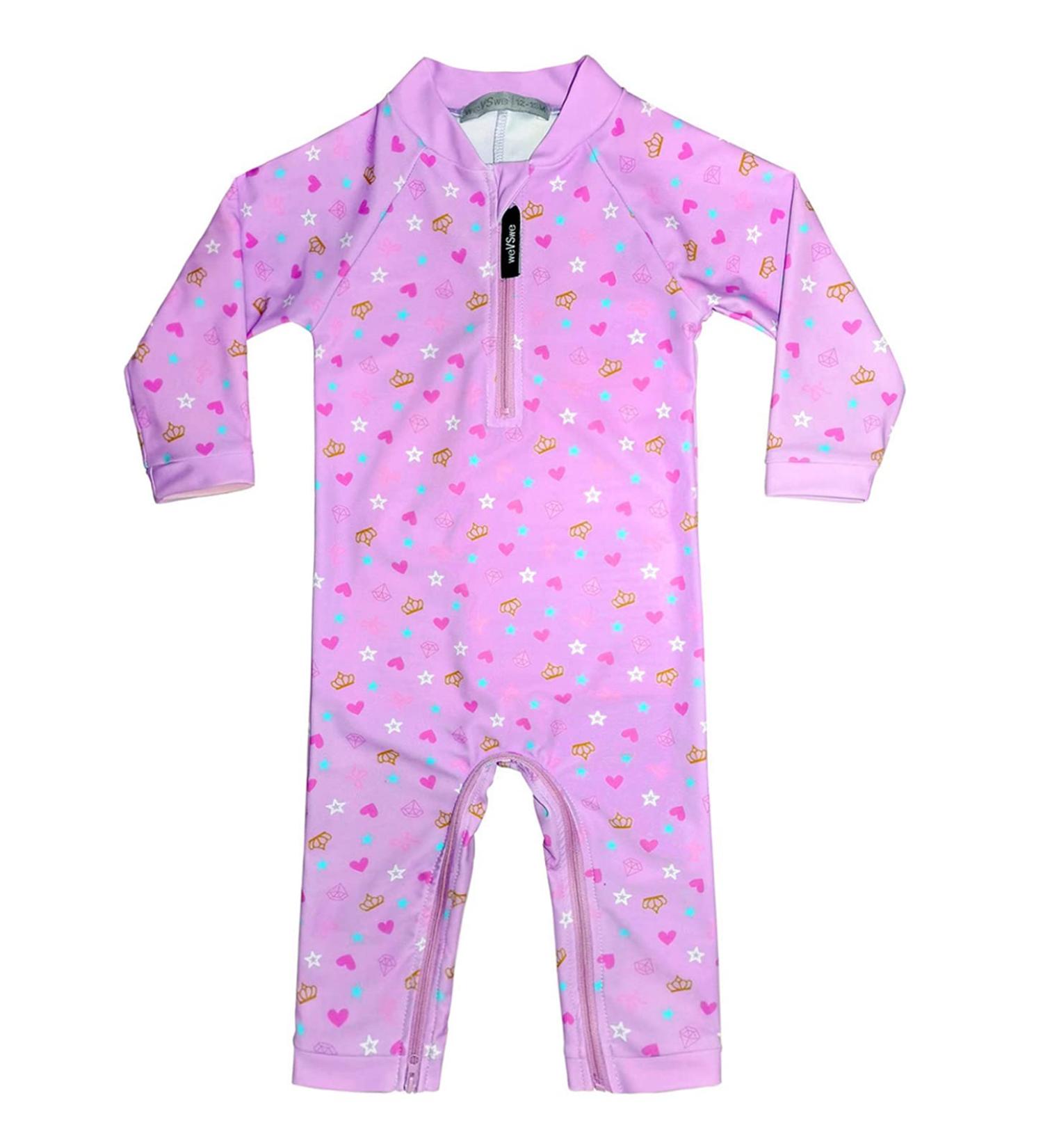 weVSwe Baby Boy Swimsuit UPF 50+ Rash Guard Swimwear 0-3 Years - Purple Heart Design - Buy Online on GoSupps.com