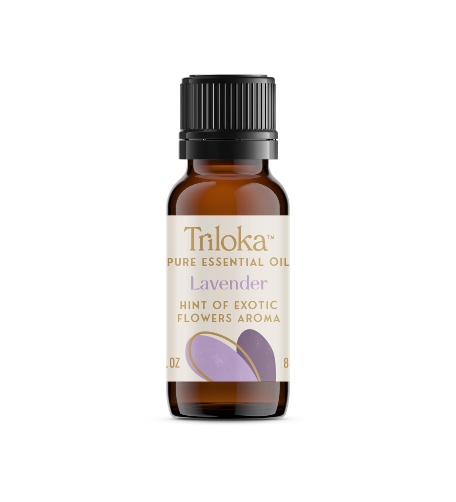Lavender - Triloka Aromatherapy Essential Oil - 1/3 Ounce Bottle