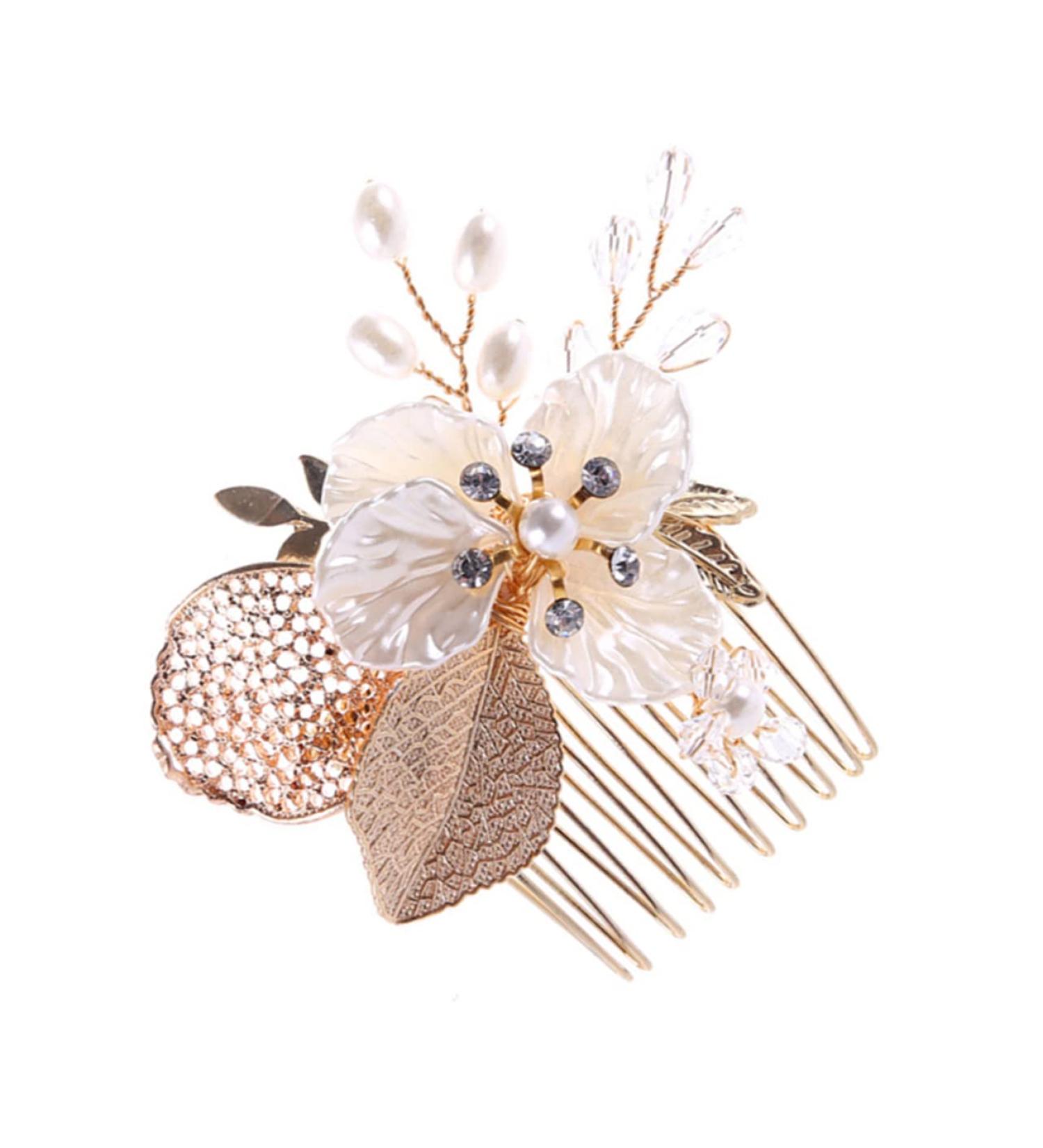 DOITOOL Wedding Pearl Hair Barrettes Rhinestone Hair Comb Pearl Hair Pin Hair Comb for Bride Crystal Headpiece Pearl Hair Comb Bridal Hair Comb Crystal Rhinestones Bride Comb - Buy Online on GoSupps.com