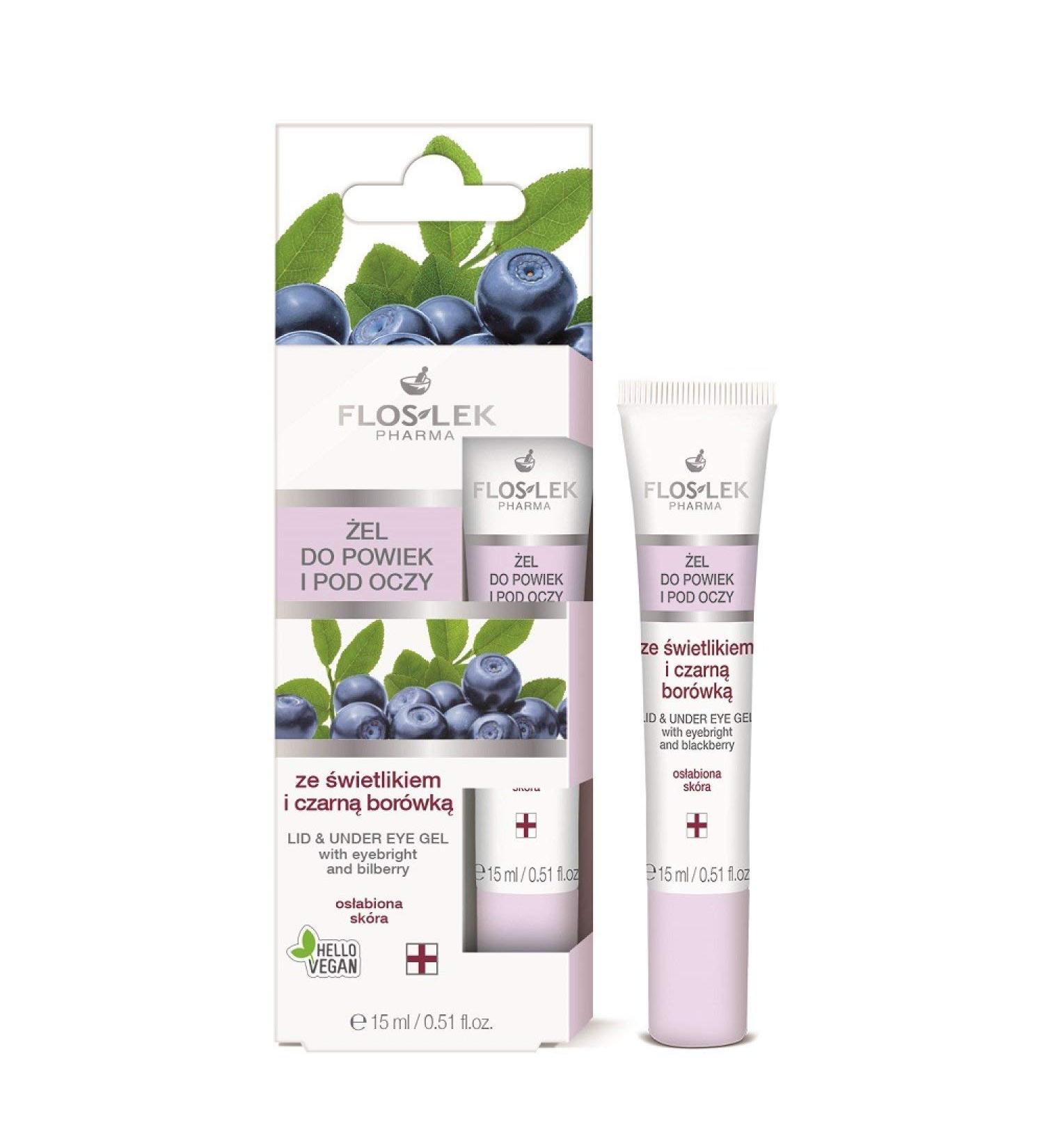 Floslek Pharma Eyelid and Undereye Gel with Eyebright and Blueberry 15 ml