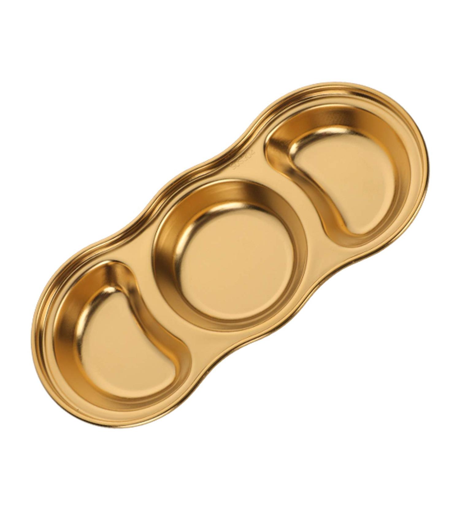 Sauce Dipping Saucer Sauce Dipping Bowls Appetizer Plates Serving Dish 304 Stainless Steel Seasoning Plate Three Grids Durable Sauce Dish Suitable for Dips Salads Desserts Fruit Soy Sauce B - Buy Online on GoSupps.com