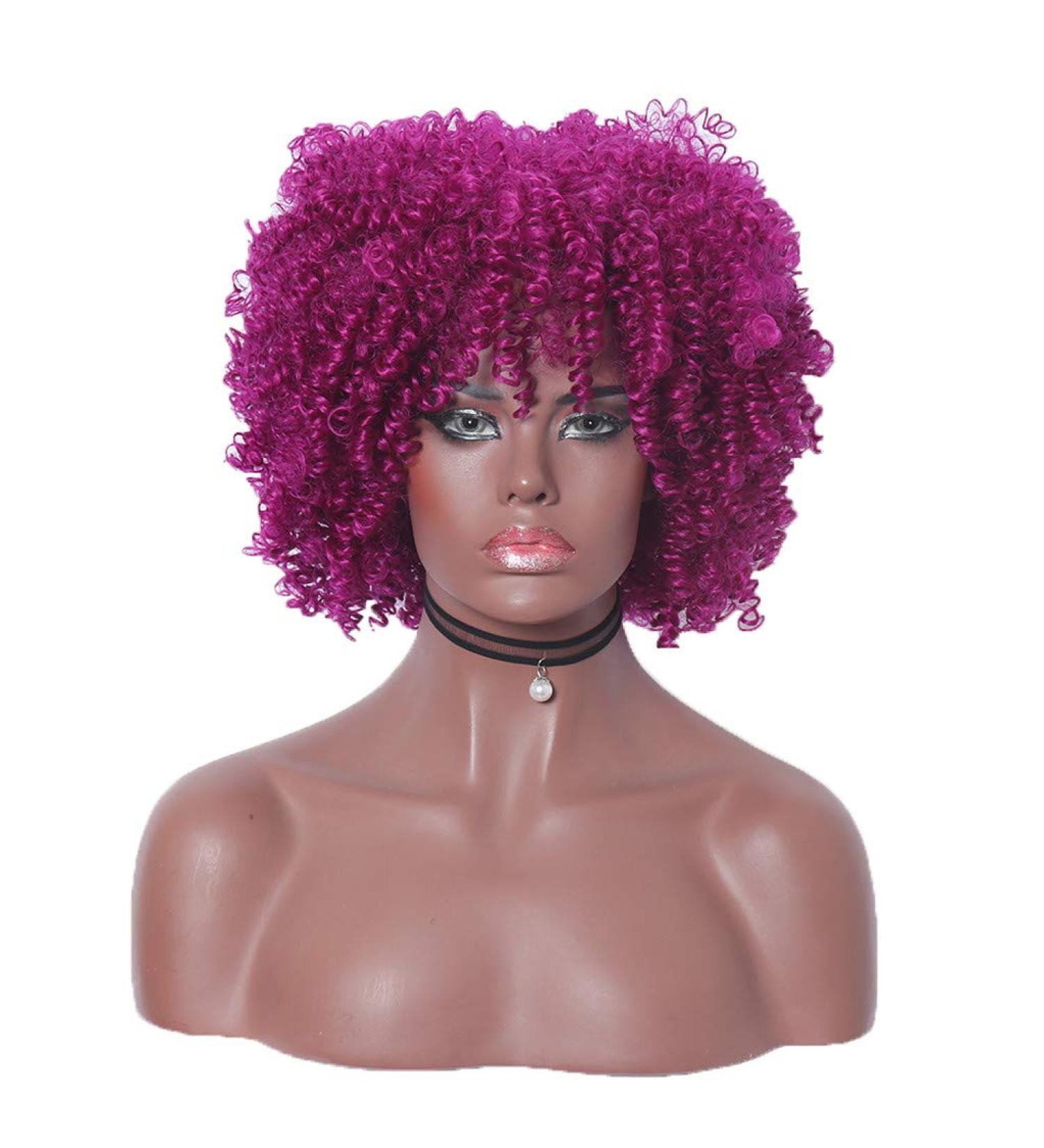Afro Wig for Women - Red Cosplay Curly Long Hair | Retro 60s 70s 80s Party Synthetic Wig - Buy Online on GoSupps.com