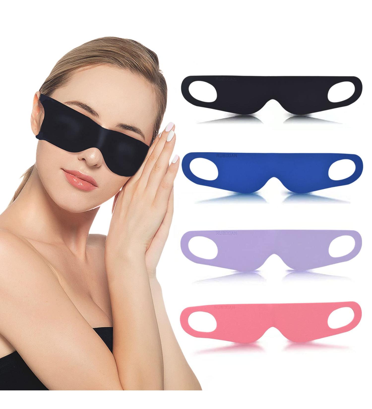 RUBIXIAN Ultra-Light Sleep Mask for Travel, Yoga, and Nap - Soft & Comfortable Eye Mask with Storage Bag (M Blue) - Buy Online on GoSupps.com