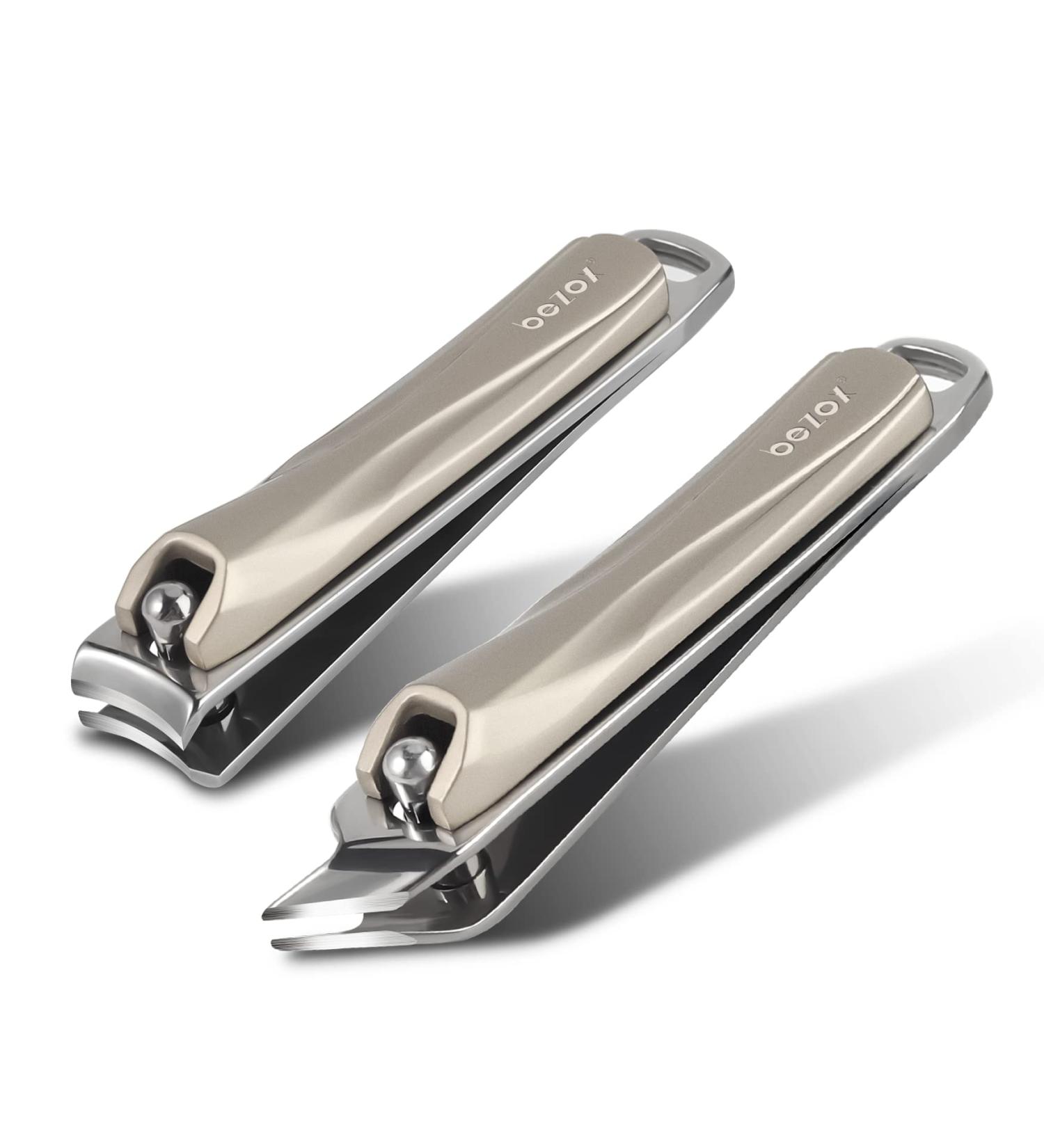 Bezox Nail Clipper Set for Fingernails & Toenails - 2-Piece Golden Nail Scissors & Curved Tongs Kit | Perfect for All Nail Shapes - Buy Online on GoSupps.com
