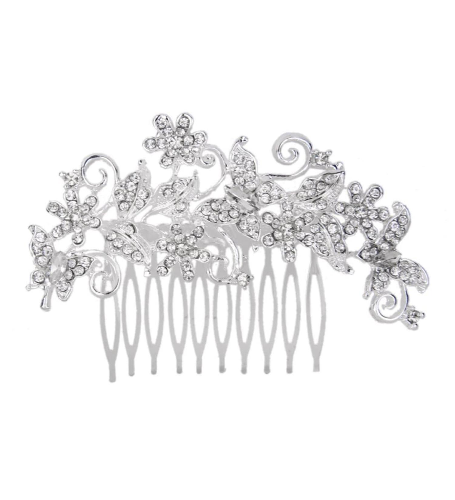 DOITOOL Vintage Alloy Hair Comb Pearl Hair Comb Wedding Rhinestone Pearls Hair Comb Wedding Tiara Hair Comb Clip Silver Headpiece Pearl Tiara Rhinestone Comb Bride Hair Accessories Crystal - Buy Online on GoSupps.com