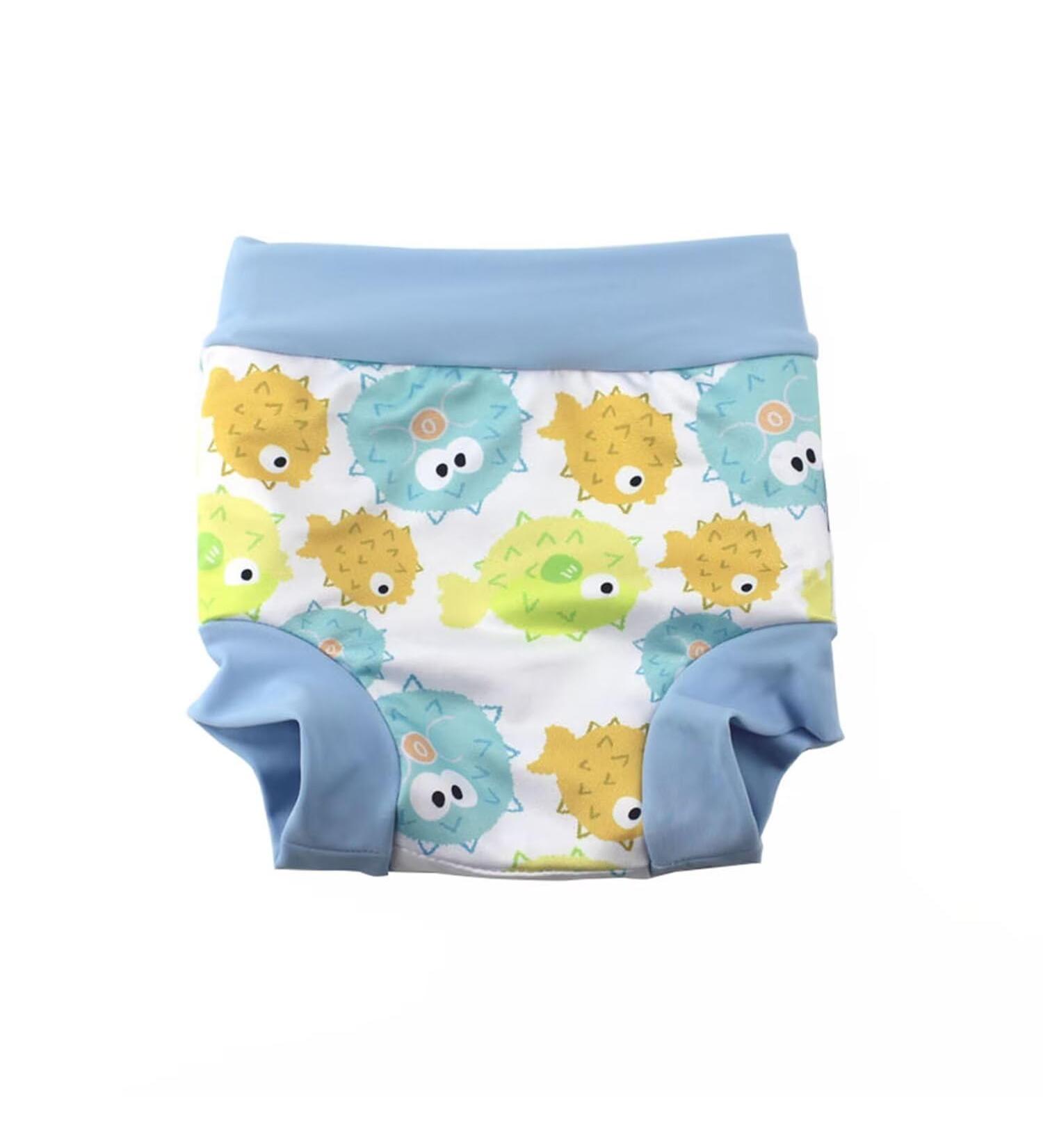 BabyPreg baby child swimming letter cover diaper with high waist abdominal protection swimming shorts (light blue 3-5 years) light blue 3-5 years (1 Pack)