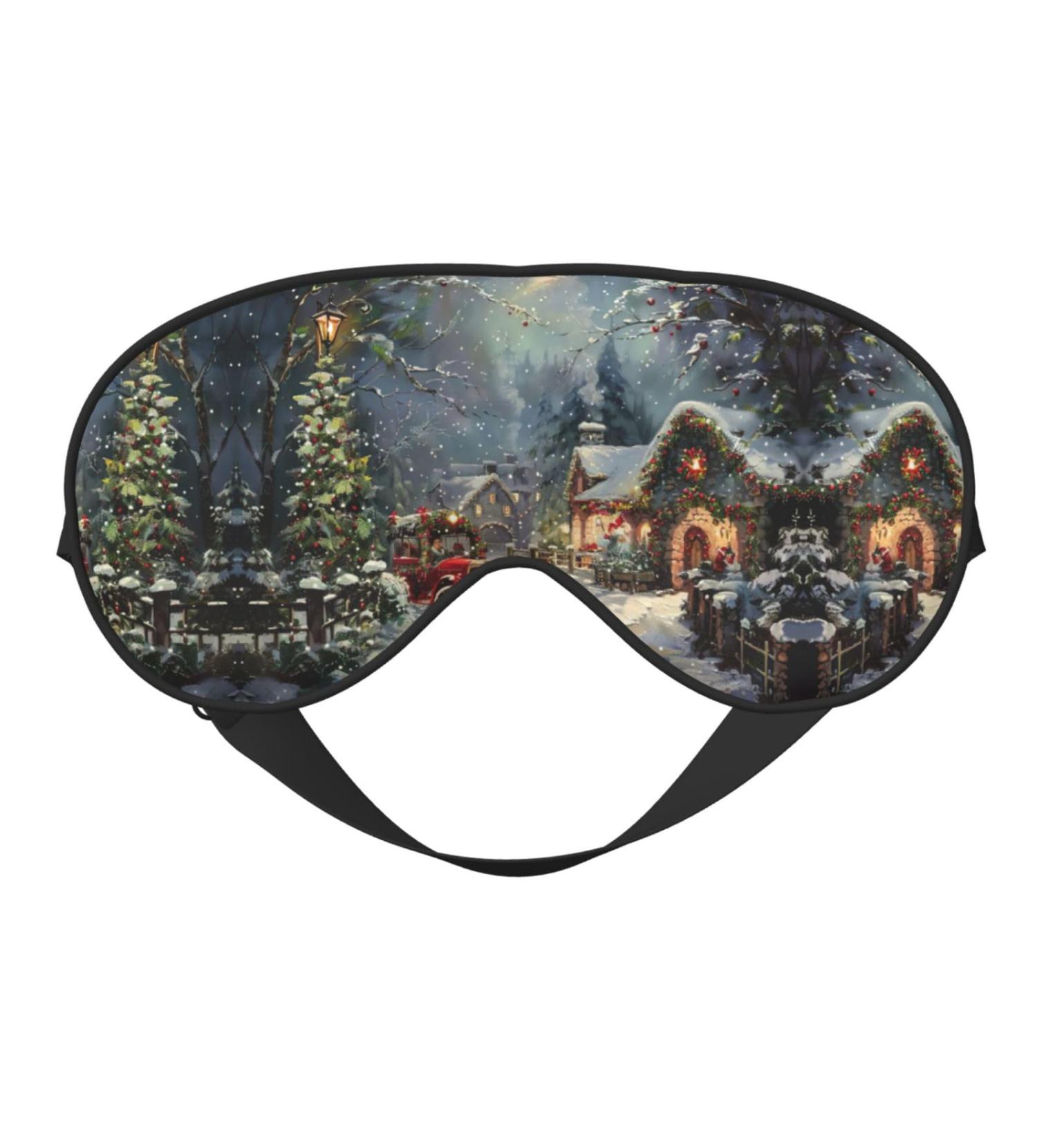Xmas Print Double-Sided Eye Mask | Soft Light Blocking | Enhance Sleep Quality Worldwide - Buy Online on GoSupps.com