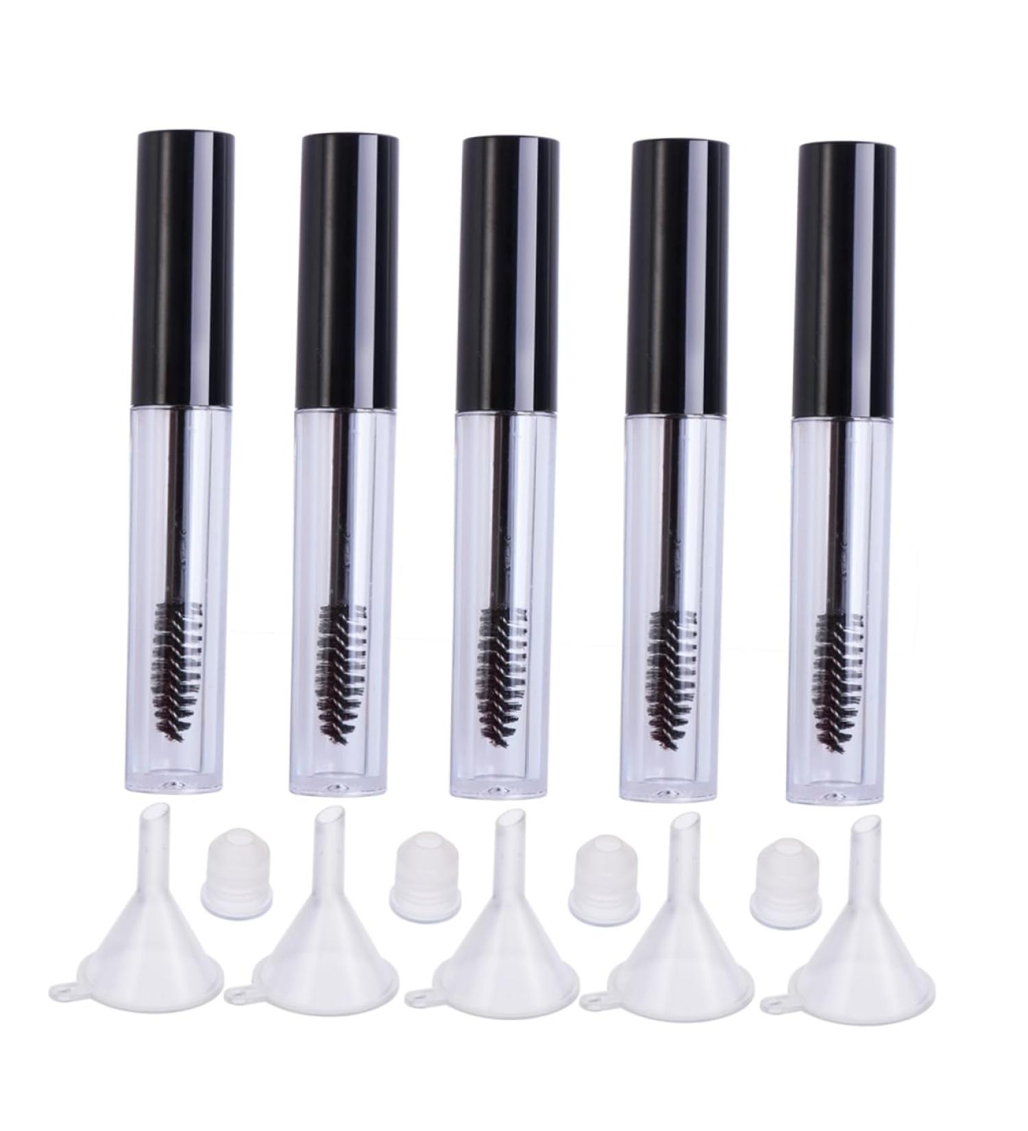 Outanaya 5pcs Eyelash Brush Tube Empty Lash Tube Clear Mascara Tube Empty Eyelashes Tube Empty Tube Black - Buy Online on GoSupps.com