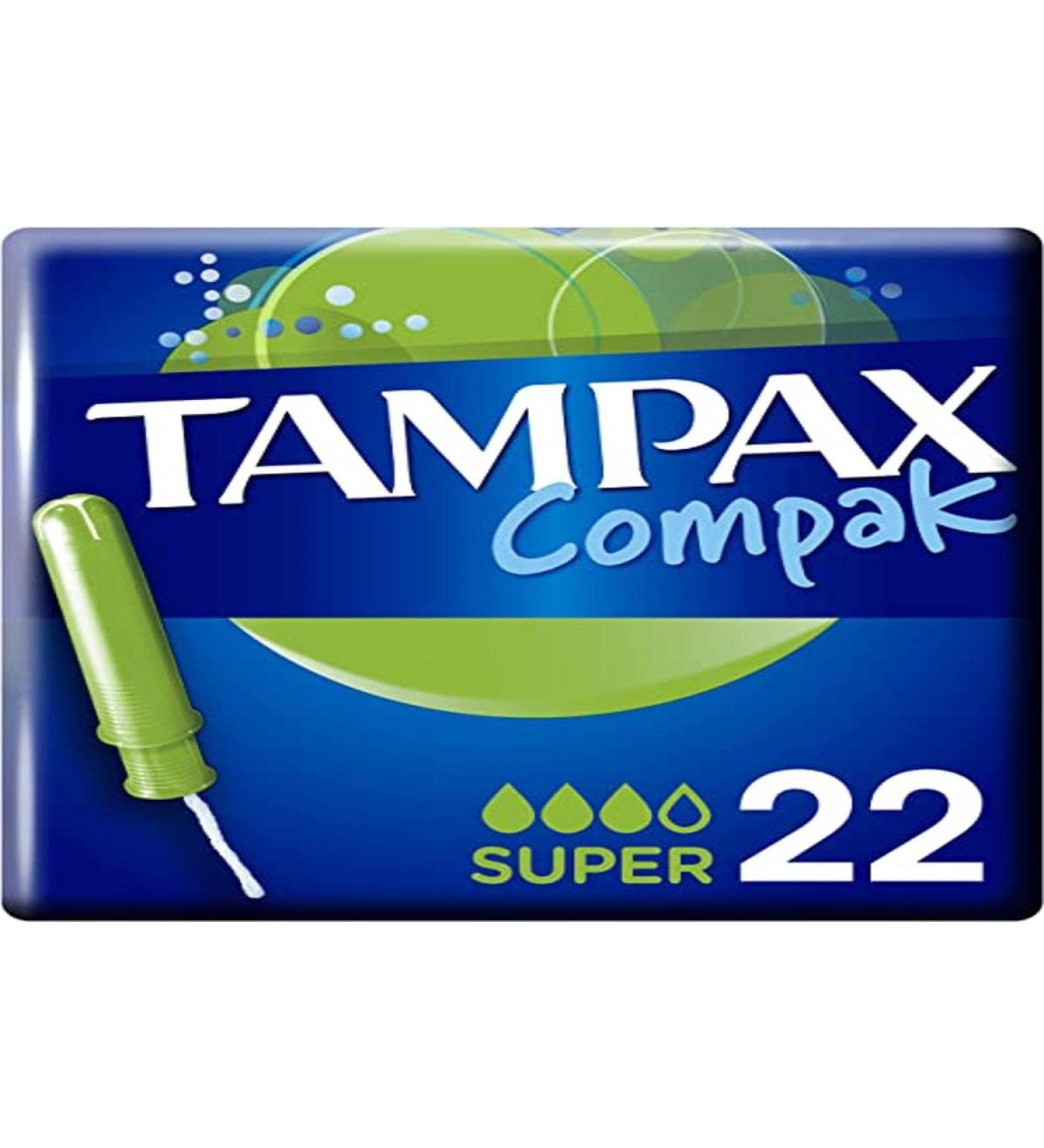 Tampax Compak  Tampons with Plastic Applicator x 22  Super
