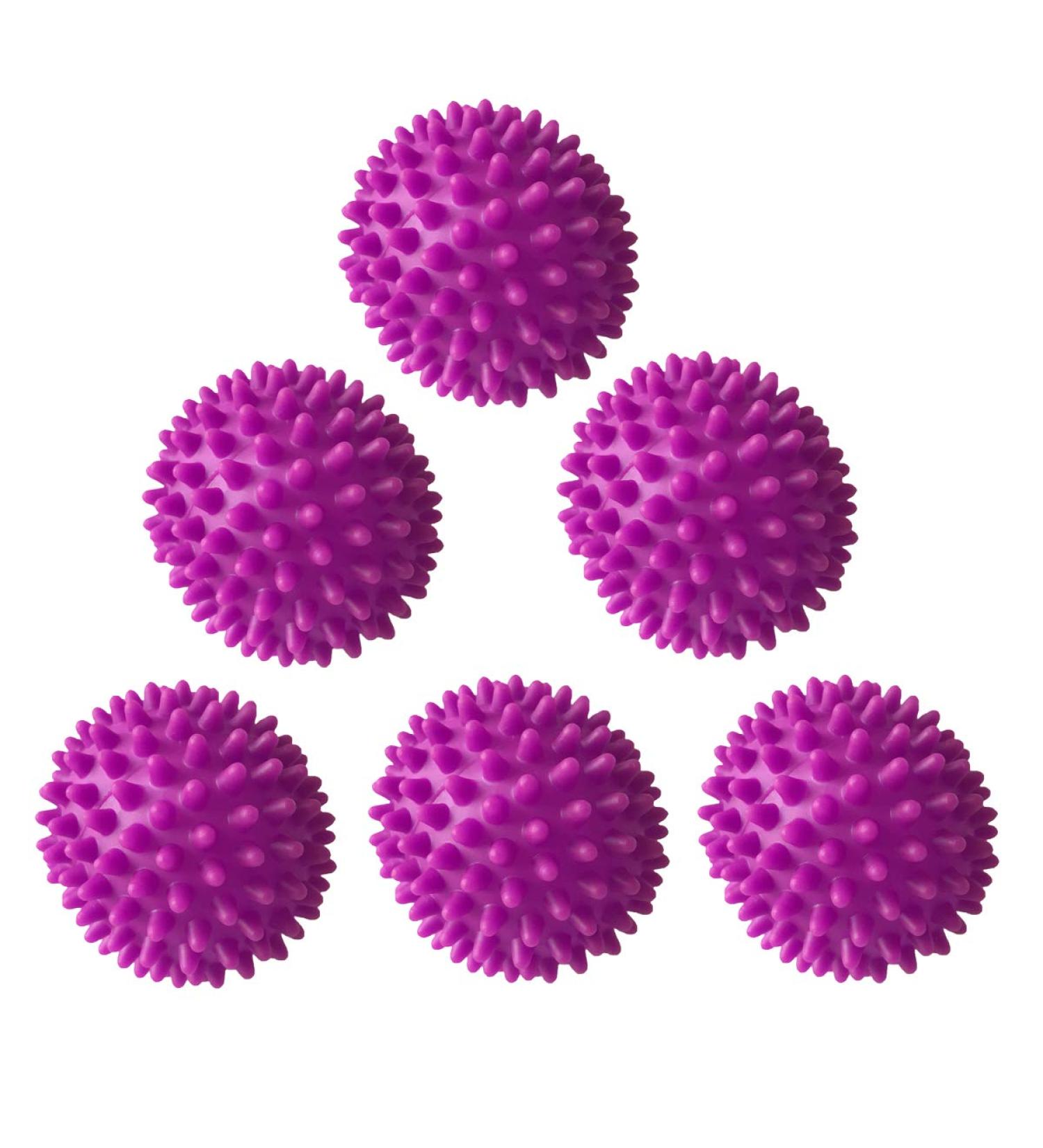 Reusable Dryer Balls for Laundry - Anti-Static & Eco-Friendly Fabric Softener - 6 Pack (Purple-Red) - Buy Online on GoSupps.com
