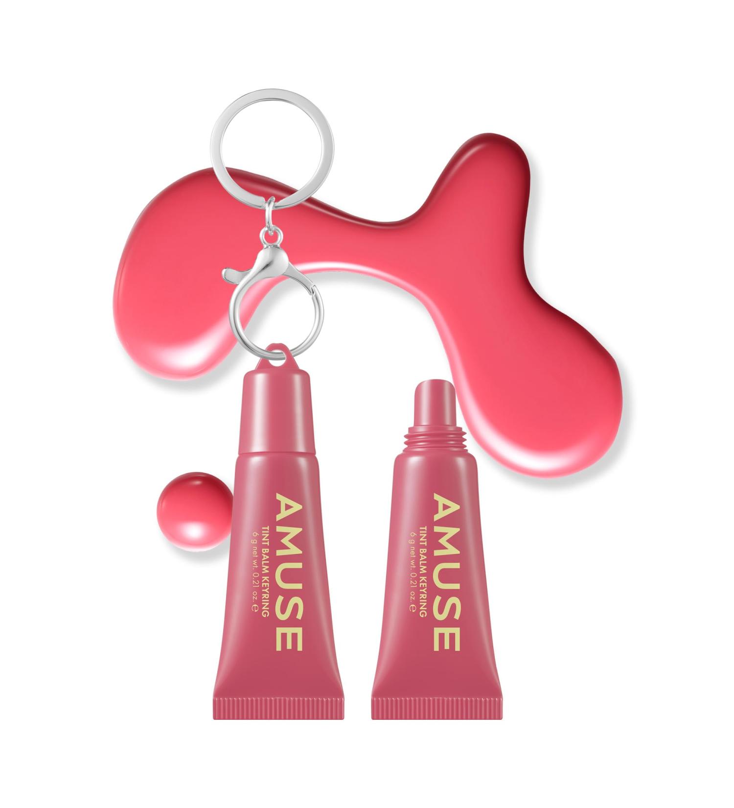 Amuse SEOUL Care Tint Lip Balm Keyring (05 Rose Me) | Hydrating Lip Balm + Keychain Rice Extract & Multi-Peptide Complex Clear Glossy Finish | 0.21 oz - Buy Online on GoSupps.com