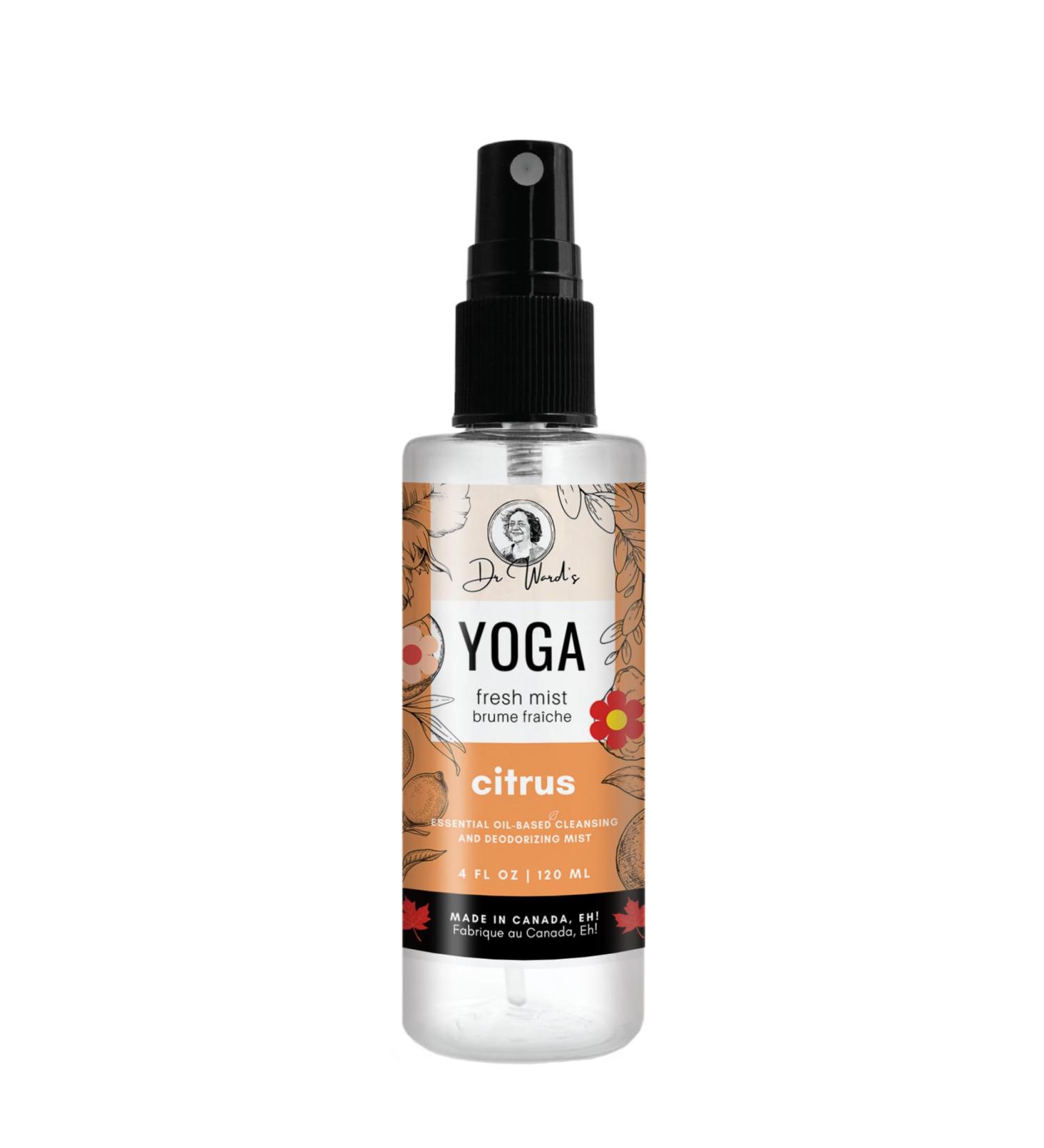 100% Natural YOGA Mat Cleansing and Deodorizing Spray Mist CITRUS 4 oz 120 ml - With orange lime and lemongrass essential oils. Perfect for mats gear clothes and bodies. Great for skin. - Buy Online on GoSupps.com