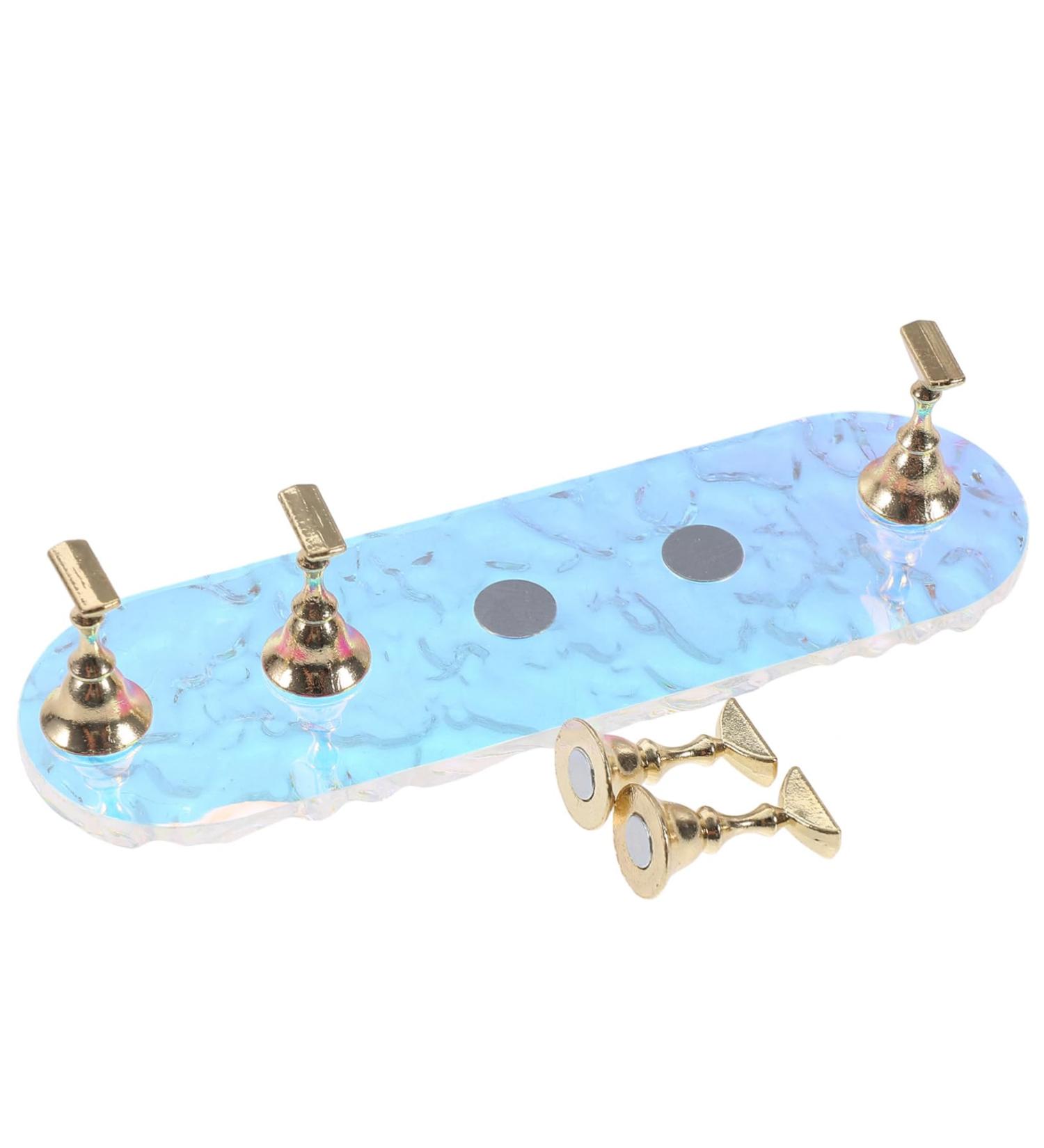 Healeved 1 Set Faux Nails Display Stand Acrylic Nail Art Nail Holder for Painting Nails Nail Stand Press on Nails Display Stand Artificial Nails Holder Nail Design Metal Aurora Water Ripple 12.8x3.9x3cm As Shown - Buy Online on GoSupps.com