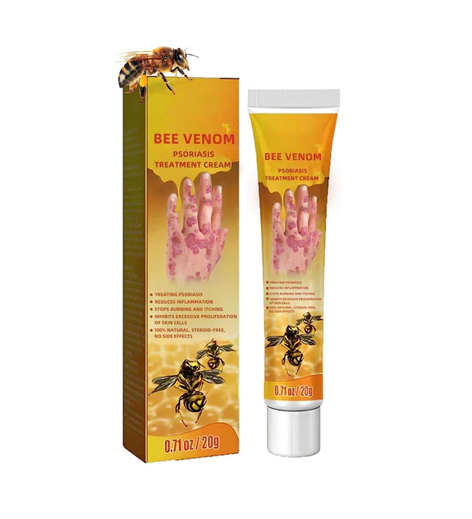 Bee Venom Psoriasis Treatment Cream - Soothing and Moisturizing | Professional New Zealand Formula for All Skin Types (1pcs) - Buy Online on GoSupps.com