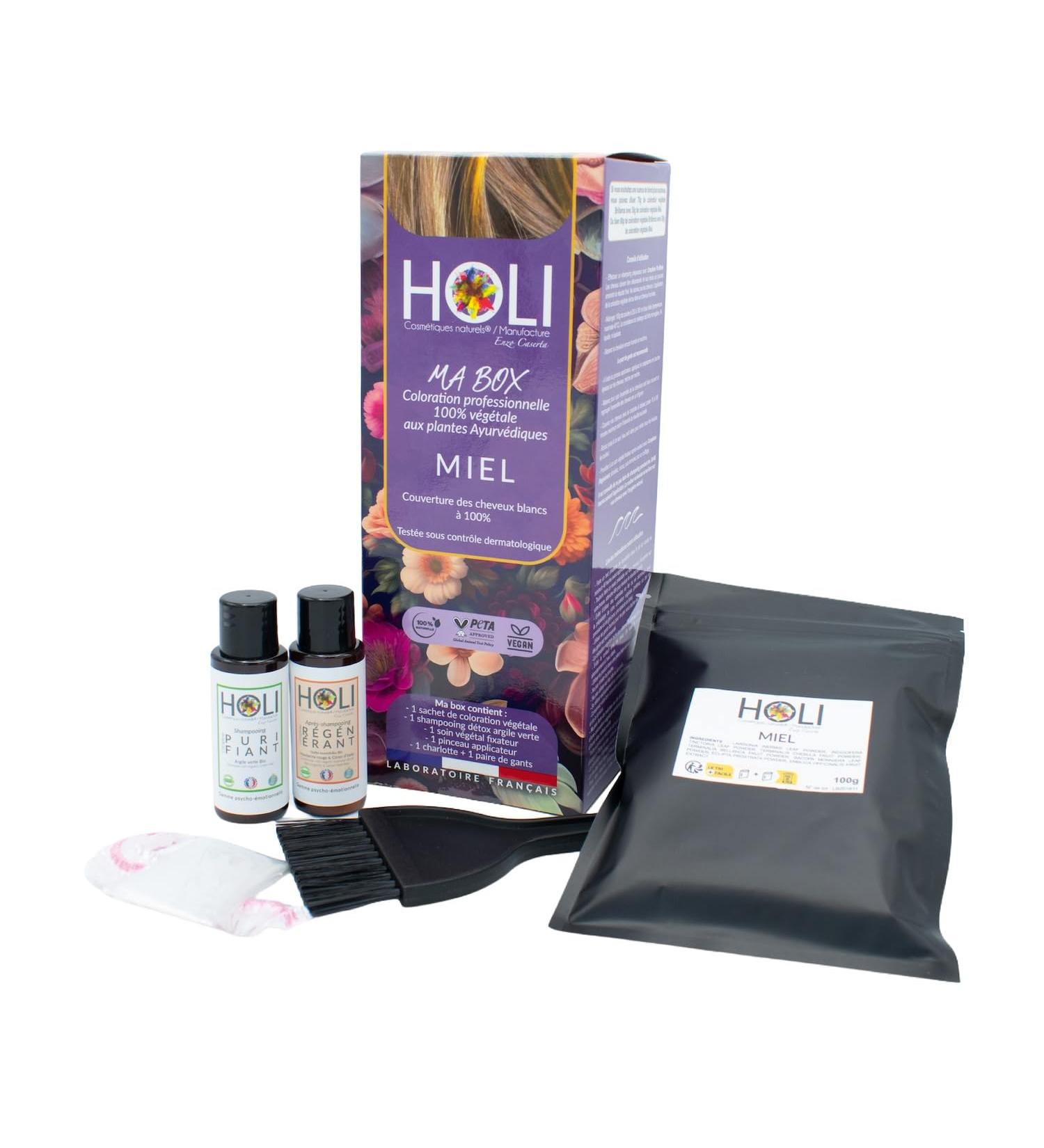 Box Coloration Cheveux Miel pour un Blond Clair aux Reflets Dor s Cuivr s | Henne Cheveux | 100% V g tale et Naturelle | Vegan | Couleur Blond Clair Chaud Lumineux - Buy Online on GoSupps.com