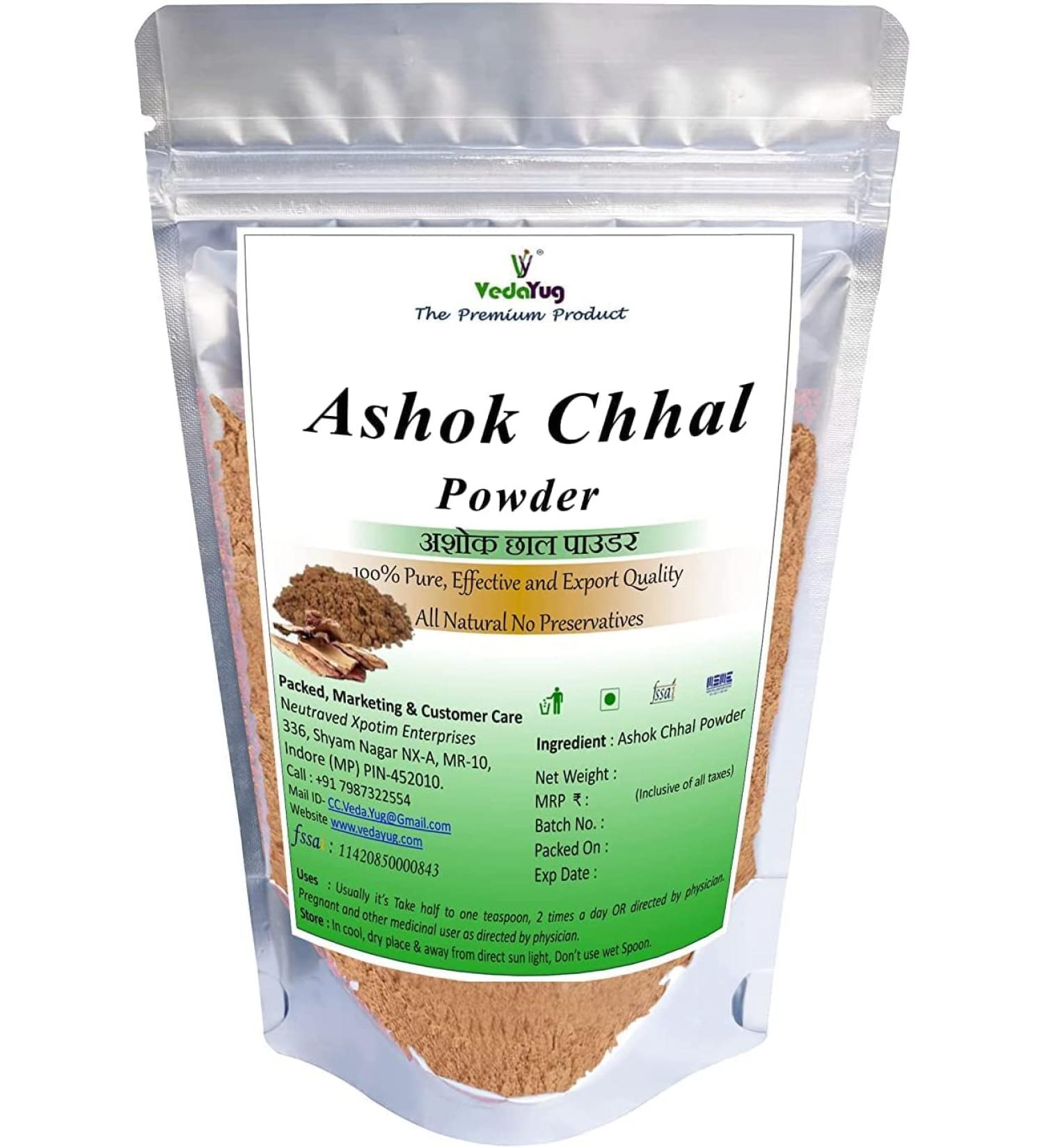 CROW VedaYug Ashoka Bark Powder 100g Ashoka Chaal Saraca Indica Asoca Chhal Powder Pure & Organically Processed Fine Powder 100g