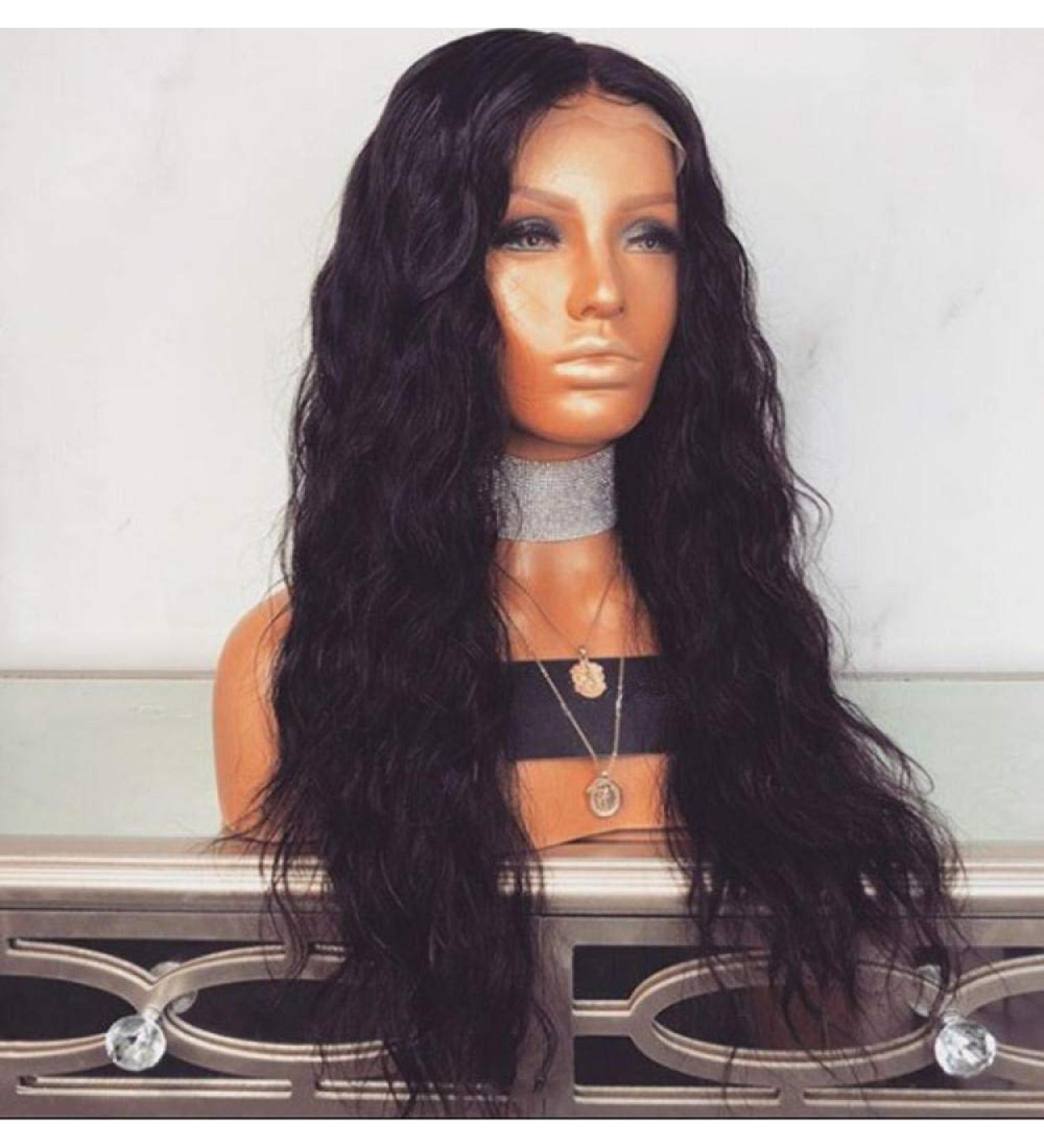 BGHJUE N Long Curl Black Synthetic Wig - 50% Human Hair Heat Resistant Soft & Smooth | Women's Permed Wig for Stylish Looks - Buy Online on GoSupps.com