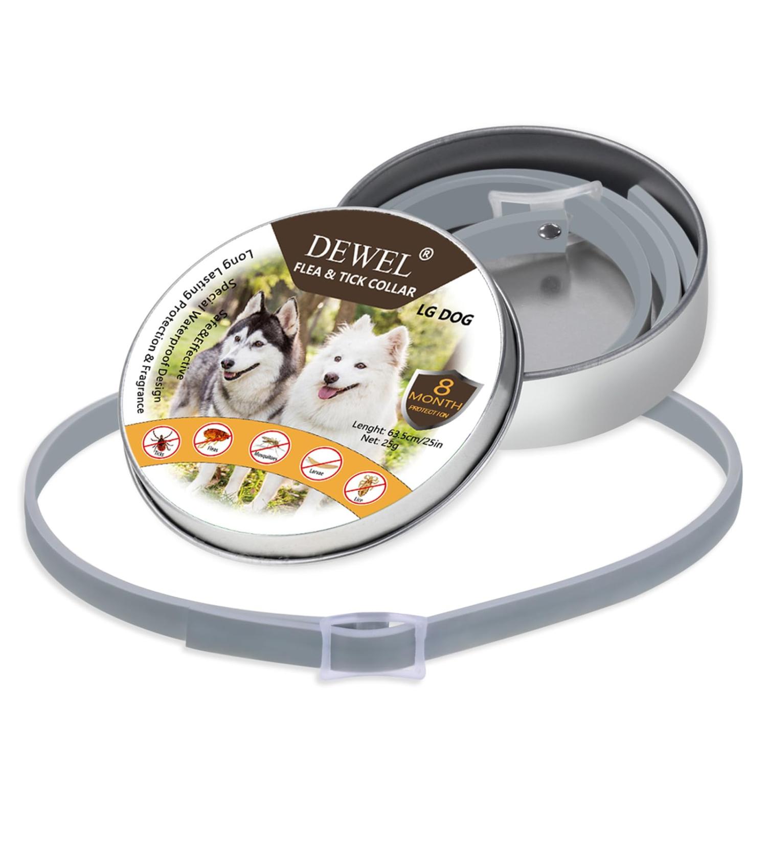 DEWEL Tick Collar for Dogs - Adjustable 63.5cm Waterproof Flea & Tick Protection - Buy Online on GoSupps.com