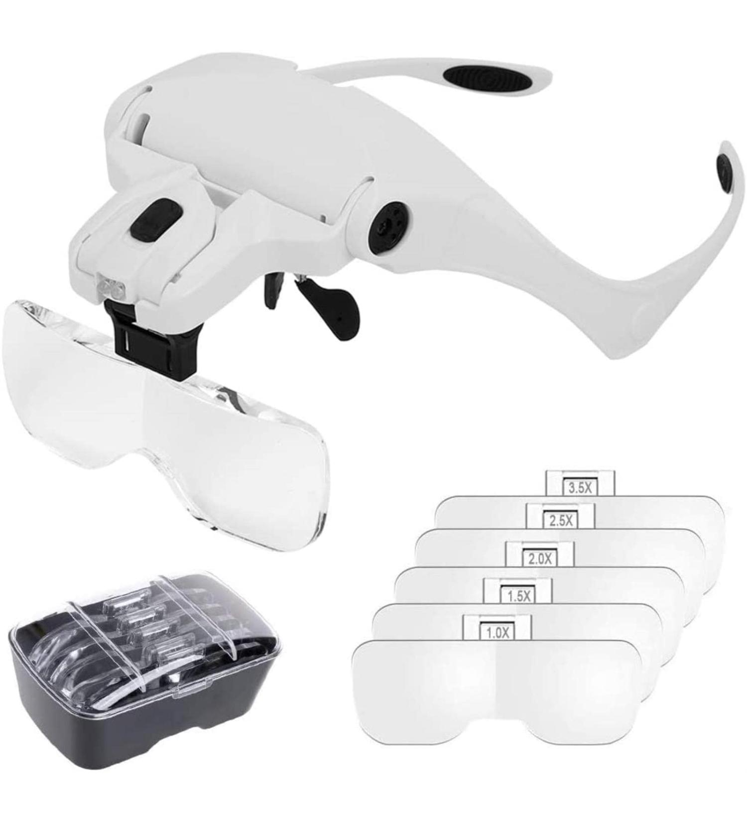 Professional Headband Magnifier Head-Mounted Illuminating ES Loupe with 2 LED Light Helmet Magnifier for Reading Watch Repair 5 Lens 1.0X 1.5X 2.0X 2.5X 3.5X Full of Stars - Buy Online on GoSupps.com