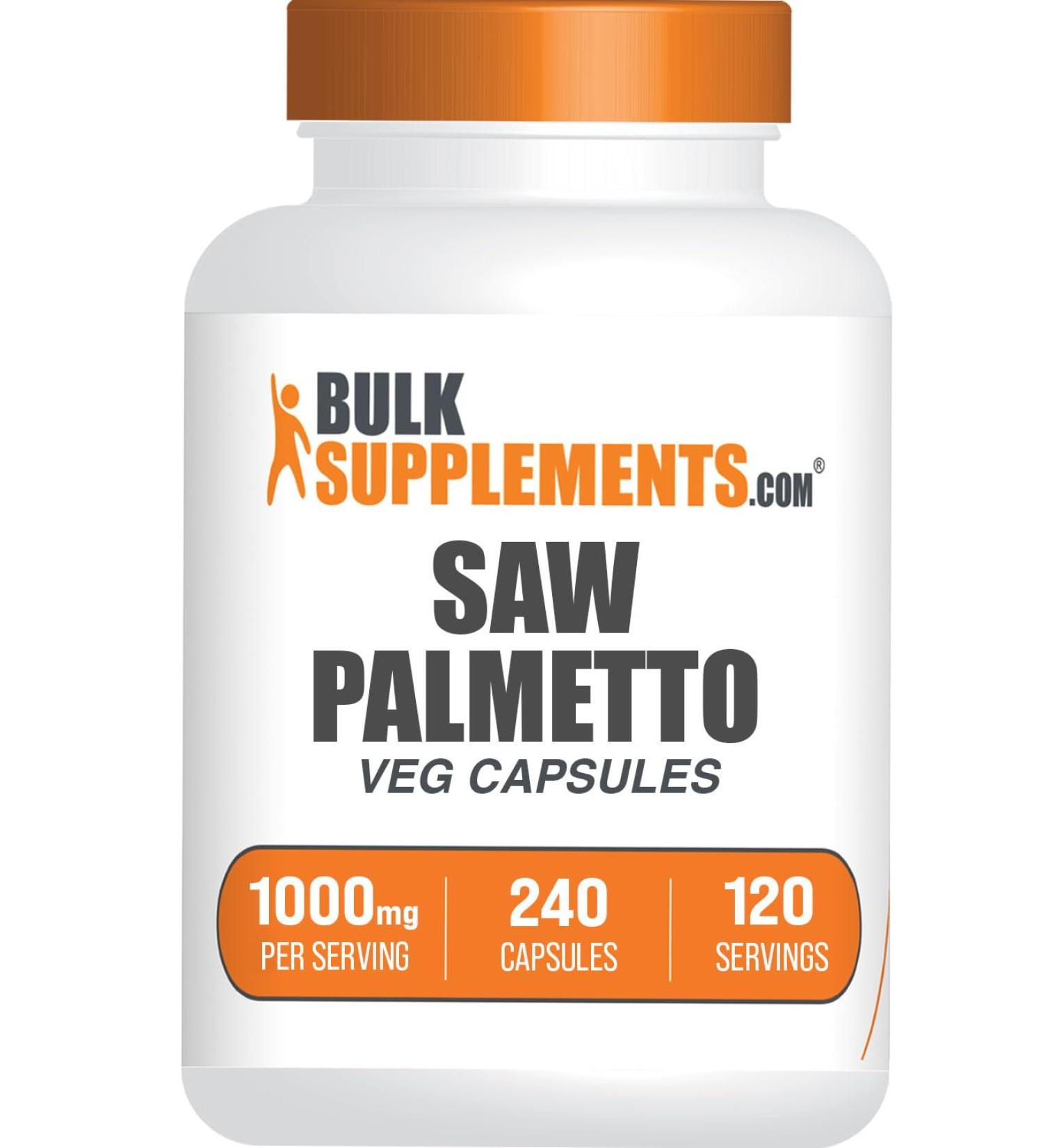 BulkSupplements.com Saw Palmetto Extract Capsules - Serenoa Repens Saw Palmetto Supplement - Gluten Free 2 Capsules per Serving Count (Pack of 1) - Buy Online on GoSupps.com