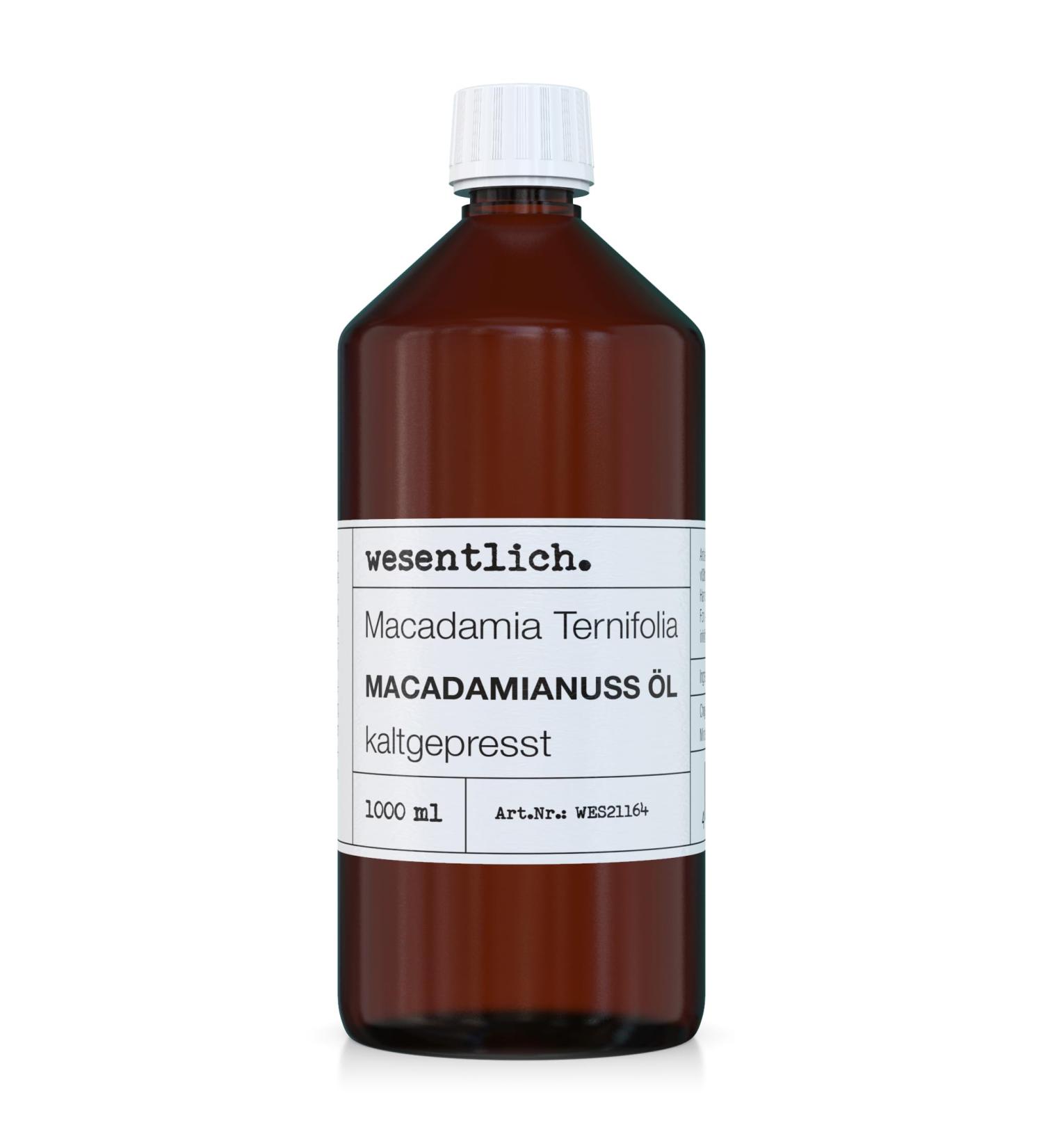  wesentlich. Cold-pressed macadamia oil 1000 ml 100% pure (Macadamia Integrifolia) essential. - Buy Online on GoSupps.com