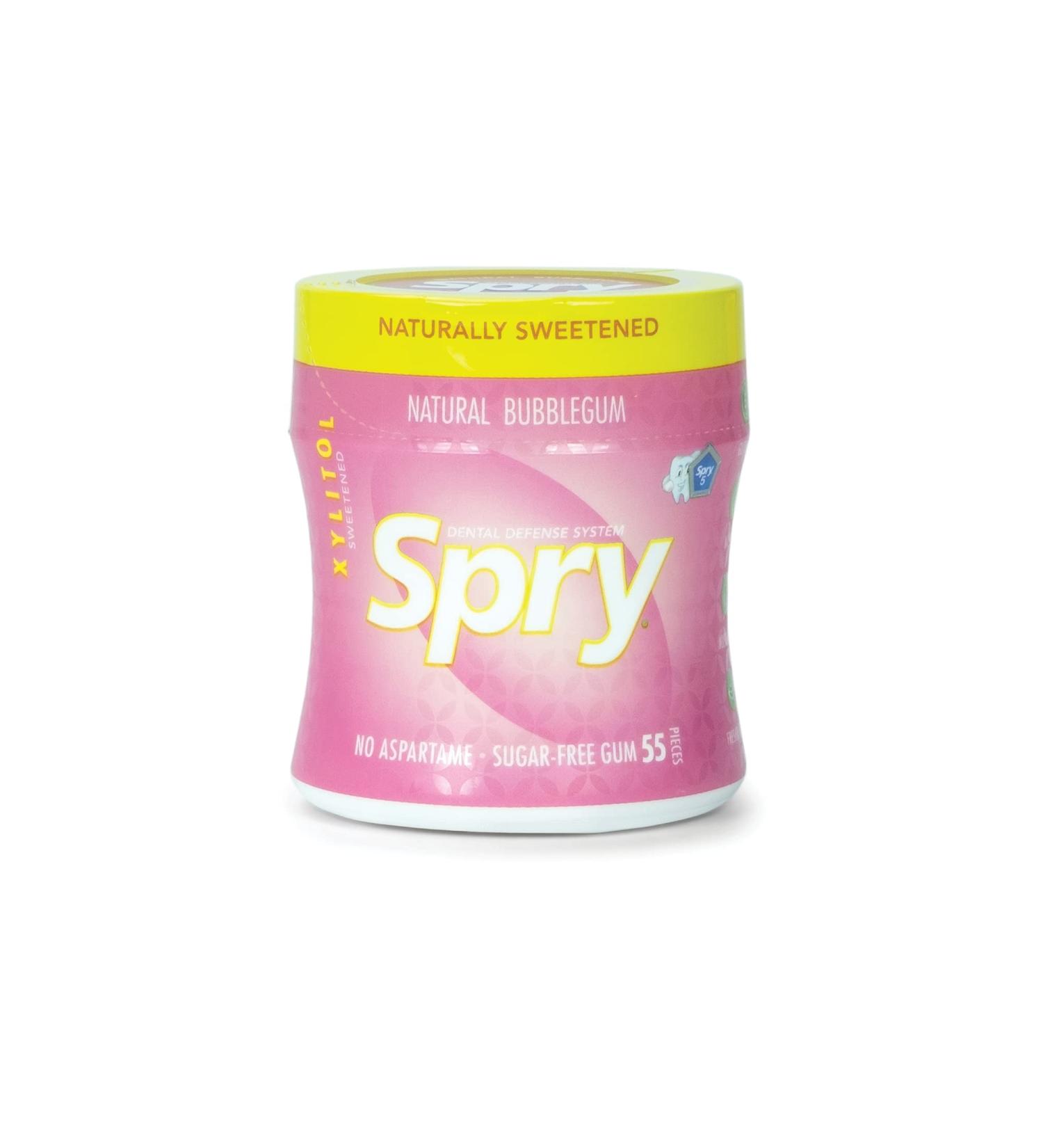 Spry Xylitol Gum, Stronger Longer Bubble Gum, 55ct Bubble Gum 55 Count (Pack of 1)