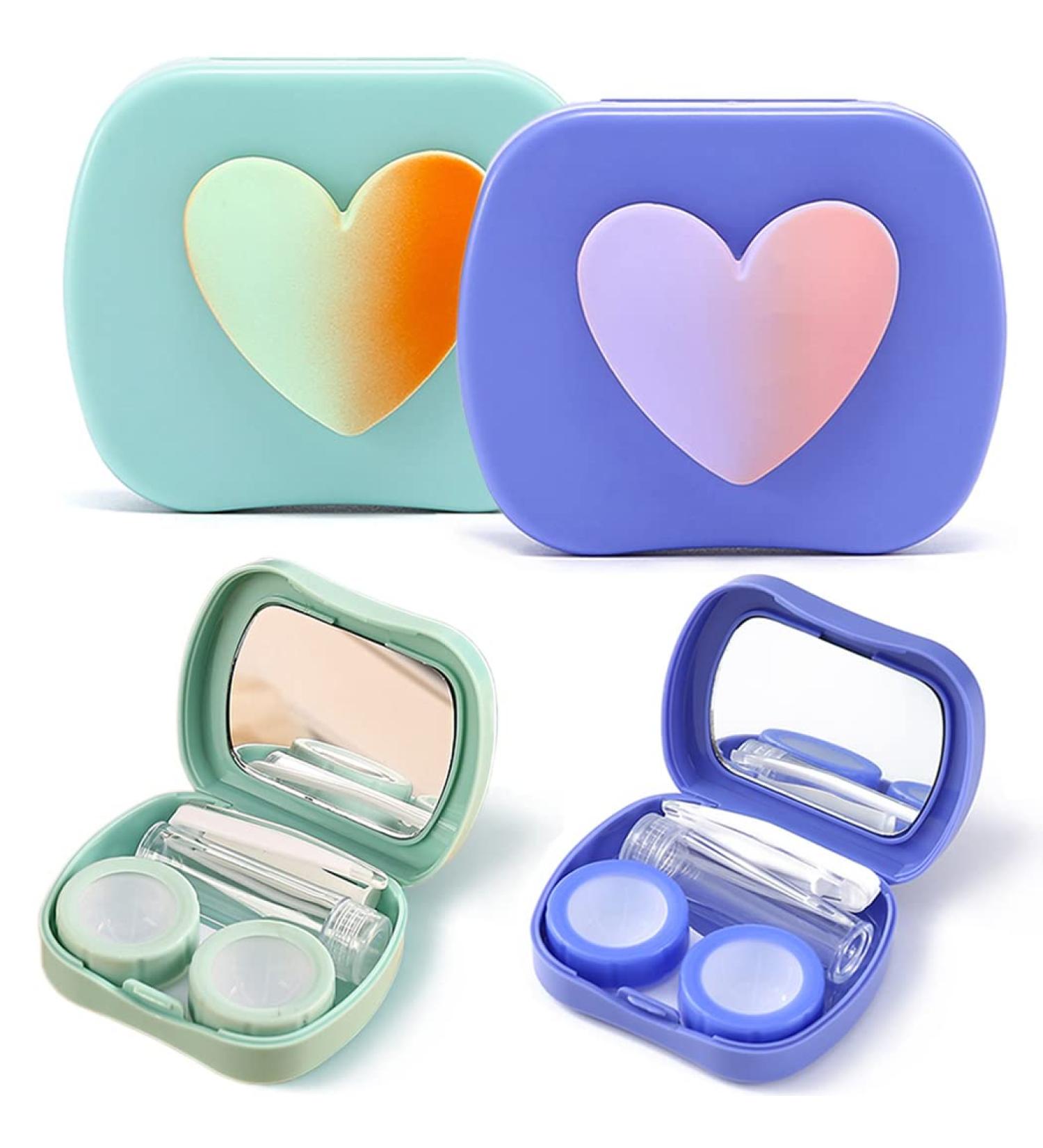 iGeyzoe Cute Love Contact Lens Case (Blue-Green) - Stylish & Functional International Shipping - Buy Online on GoSupps.com