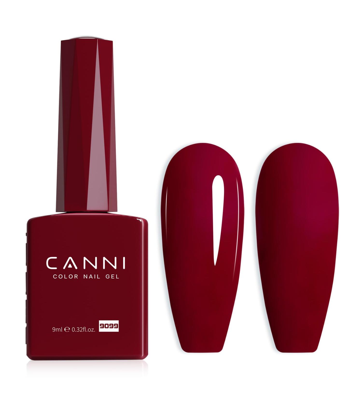 CANNI Dark Red Gel Nail Polish - High Gloss Burgundy Red Soak Off UV Gel for Salon & DIY Manicure - Buy Online on GoSupps.com