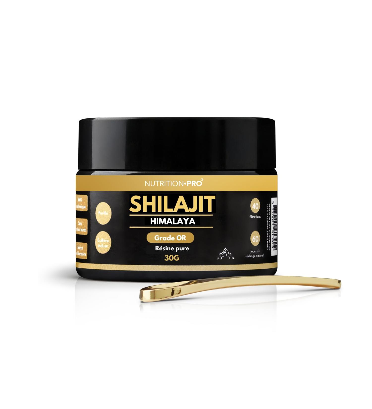 Shilajit (grade OR) - R sine pure authentique | Qualit premium | Purifi | R colt dans les montagnes de l'Himalaya | Ayurveda | 100% naturel | Nutrition pro (30g) 0.97 g (Lot de 1) - Buy Online on GoSupps.com