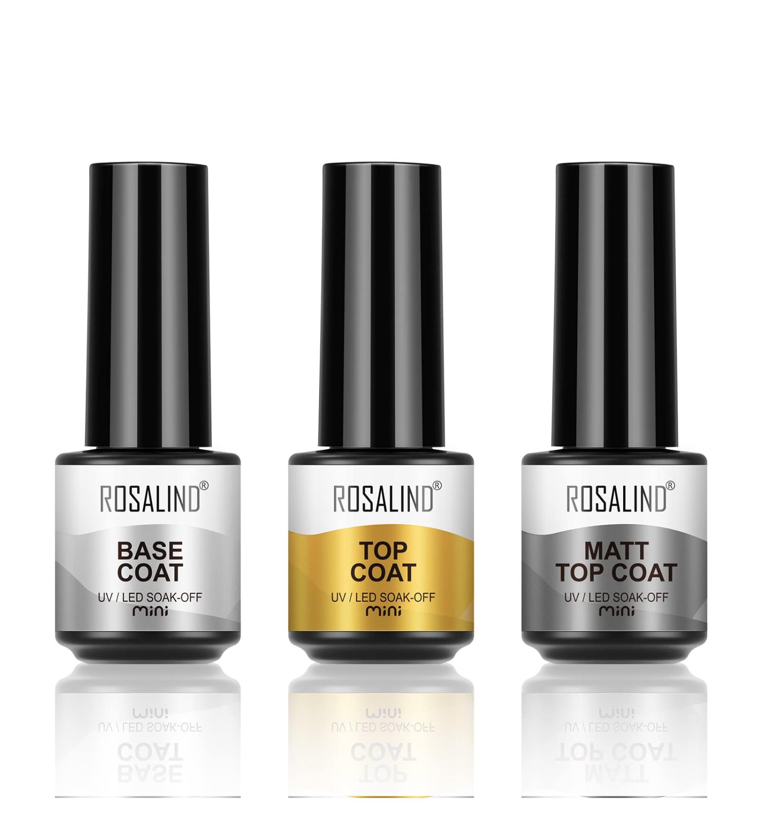 Buy Rosalind Shellac Base & Top Coat UV Gel Nail Polish - Durable Matte & Glossy Finish Set for Perfect Nails - Buy Online on GoSupps.com