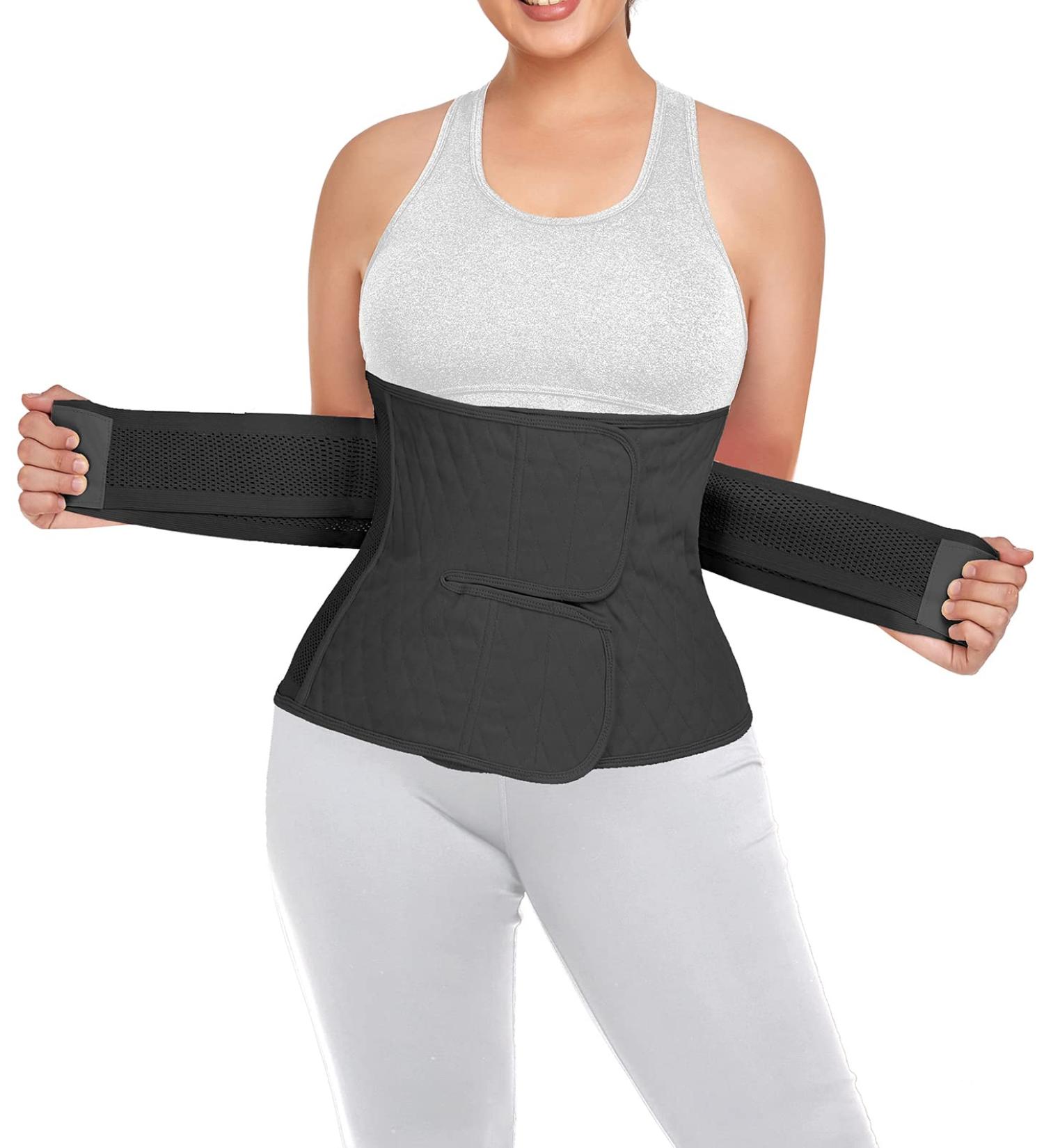 QEESMEI Postpartum Belly Band Abdominal Binder C-Section Recovery Wrap Girdle - Black (S/M) - Buy Online on GoSupps.com