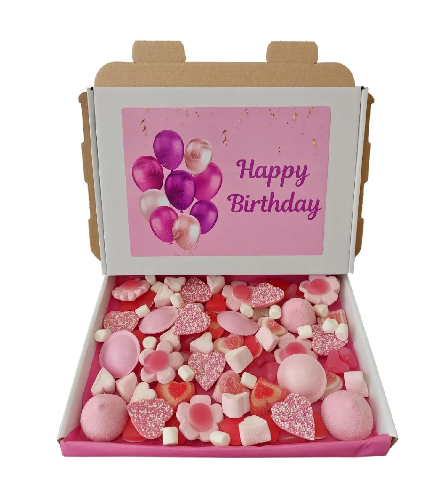 Happy Birthday Gift Pick n Mix pink 300g Gluten Free Sweets Selection Box Sweet Hamper Present for her kids Adult - Buy Online on GoSupps.com