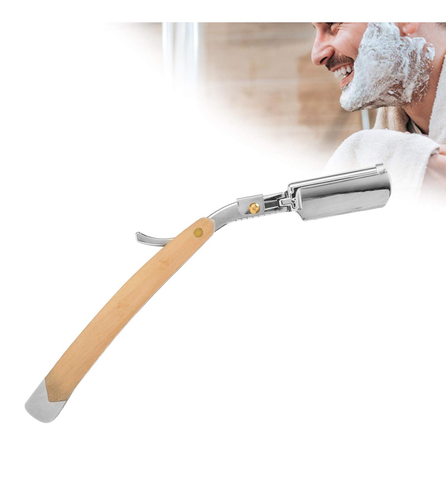 Men's Straight Razor - Portable Stainless Steel Manual Shaver & Blade-Free Trimmer - Buy Online on GoSupps.com