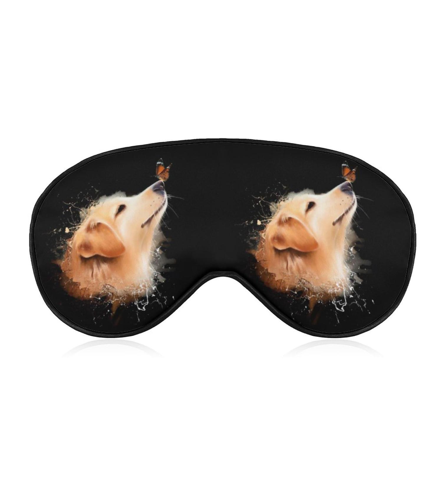 Watercolor Golden Retriever Dog Sleep Mask - Adjustable Strap, Soft Blindfold for Sleeping - Cute Design - 1 Count - Buy Online on GoSupps.com