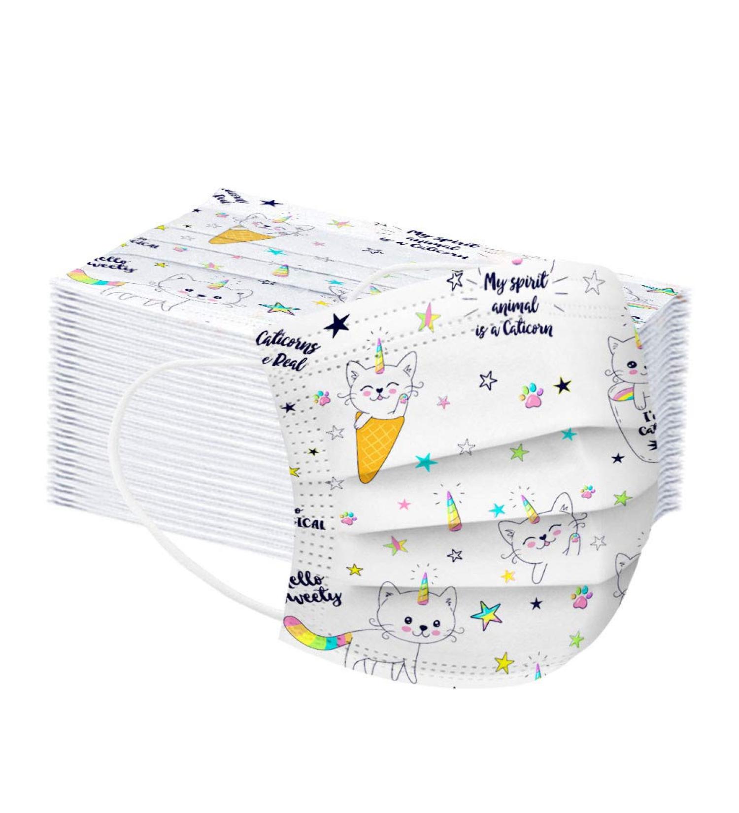 Children's Bandana Disposable Face Veil Industrial 3Ply Ear Loop 50PC - Buy Online on GoSupps.com