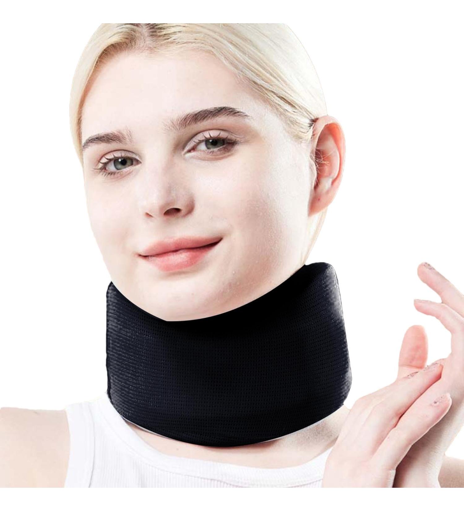Neck Brace Adjustable Foam Neck Wraps | Soft Neck Support Brace for Sleeping Aligns & Stabilizes Vertebrae Ensures Stability for Women & Men Black M - Buy Online on GoSupps.com