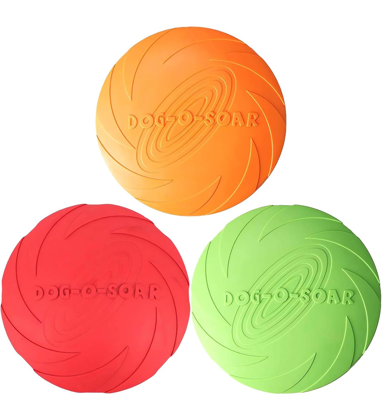 Zhouhon 3-Pack Flying Rubber Dog Toys - Perfect for Outdoor Fun Training Throwing & Catching - Buy Online on GoSupps.com