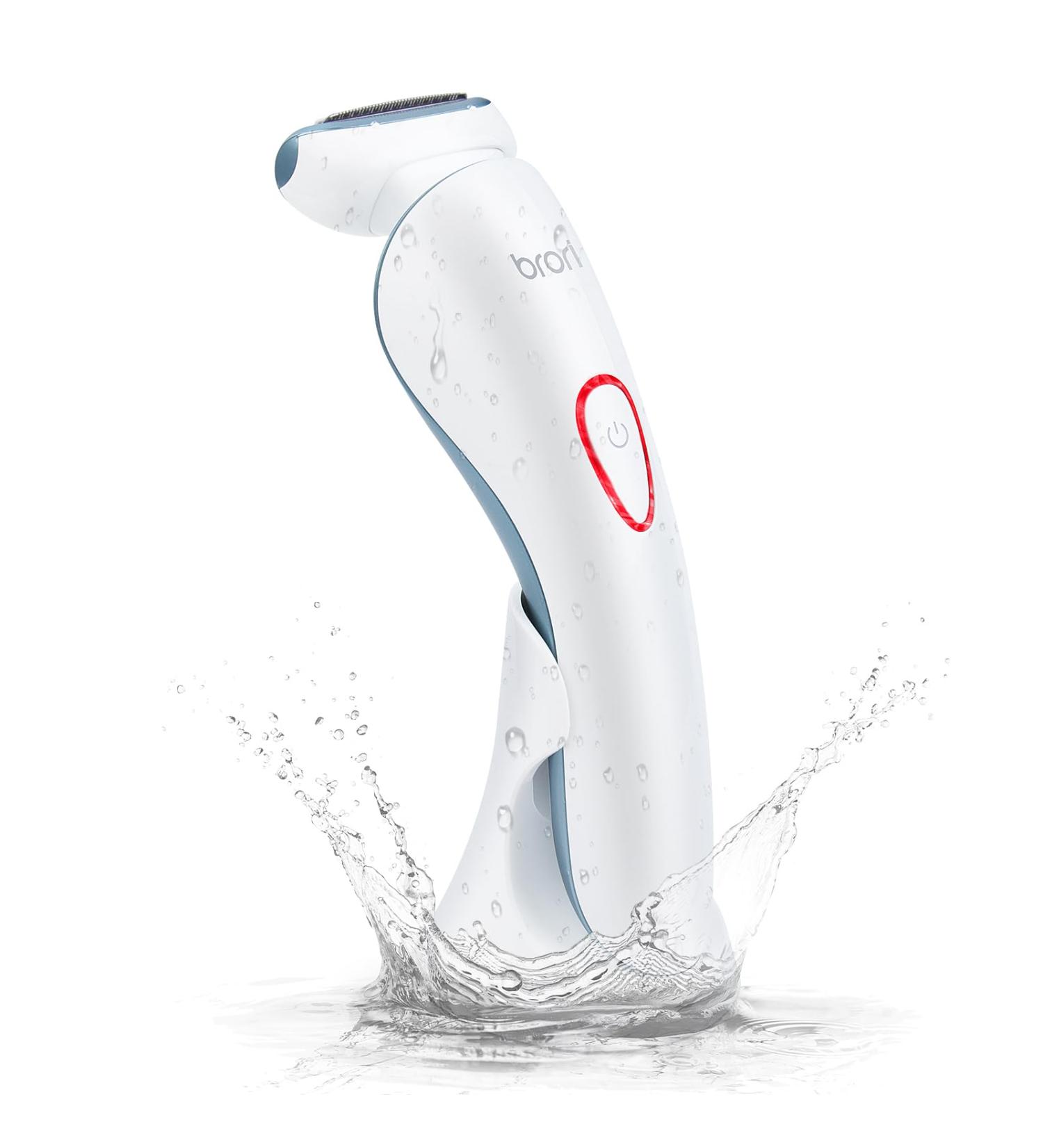 Women's Electric Shaver | Bikini Trimmer & Razor for Face, Legs, Underarms | Wet & Dry Rechargeable Lady Shaver - Blue/White - Buy Online on GoSupps.com