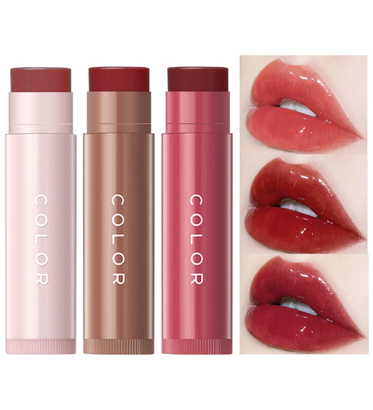 Erinde Tinted Lip Balm: Hydrating 2-in-1 Lip Gloss & Lipstick for Dry Lips | Natural Gloss Finish, Reduce Wrinkles, Winter Lip Care | Moisturizing Balm (3 Pack) - Buy Online on GoSupps.com
