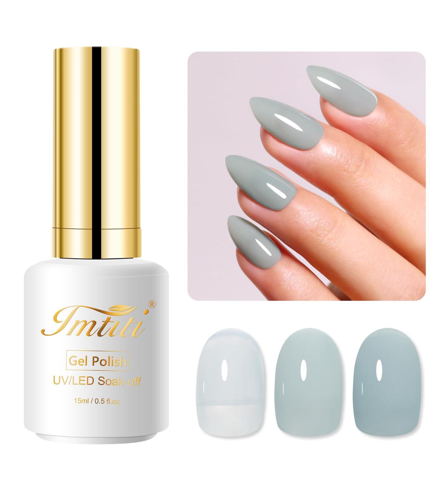 Imtiti Jelly Gel Nail Polish 15ML Milky Green Sheer Jelly Gel Polish Soak Off LED UV Nail Gel Polish Green Translucent Gel Nail Polish Nail Starter Manicure Salon Kit - Buy Online on GoSupps.com
