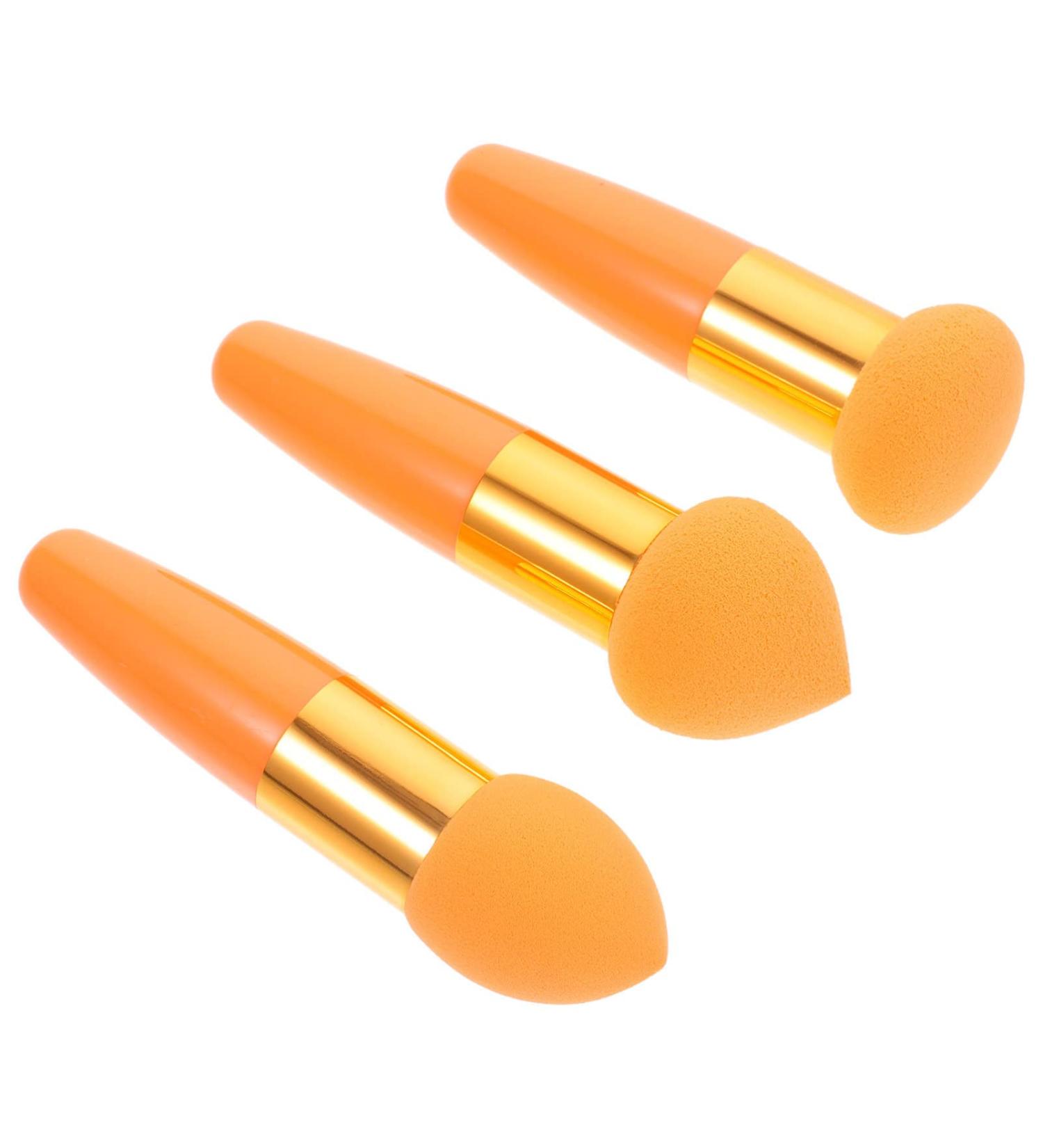 FRCOLOR Foundation Sponge Set - 3pcs Mushroom Makeup Puffs for Foundation & Concealer - Travel-Friendly Orange Beauty Tools - Buy Online on GoSupps.com