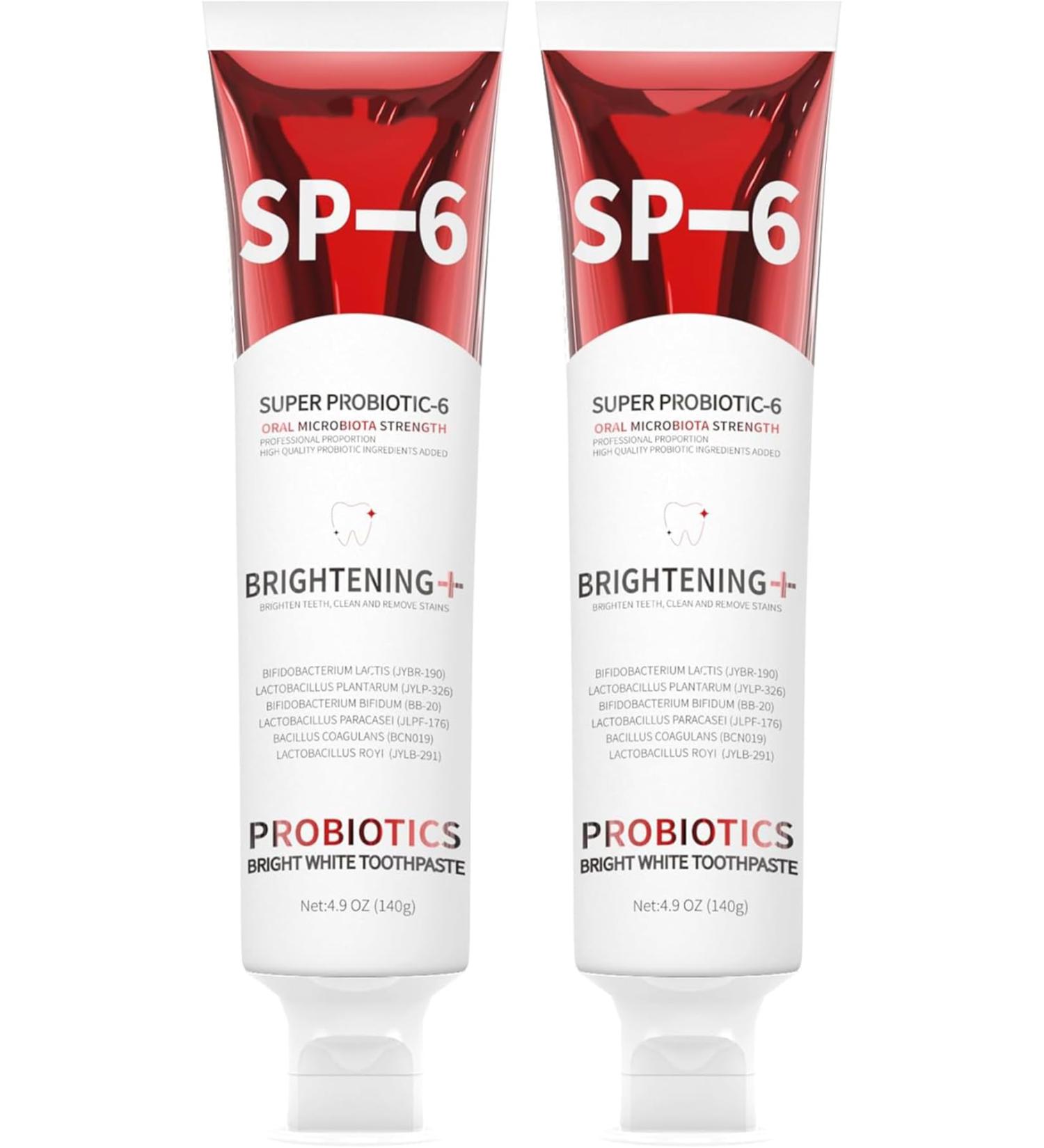 2PCS-SP-6 Whitening Toothpaste Teeth Whitening Enamel-Safe Fluoride-Free Fresh Mint Fresh Breath - Buy Online on GoSupps.com