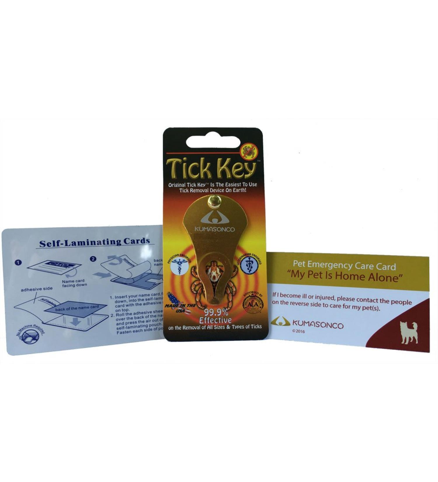 Pet Emergency Card with Self Laminating Pouch and Tick Remover Key Dog - Buy Online on GoSupps.com